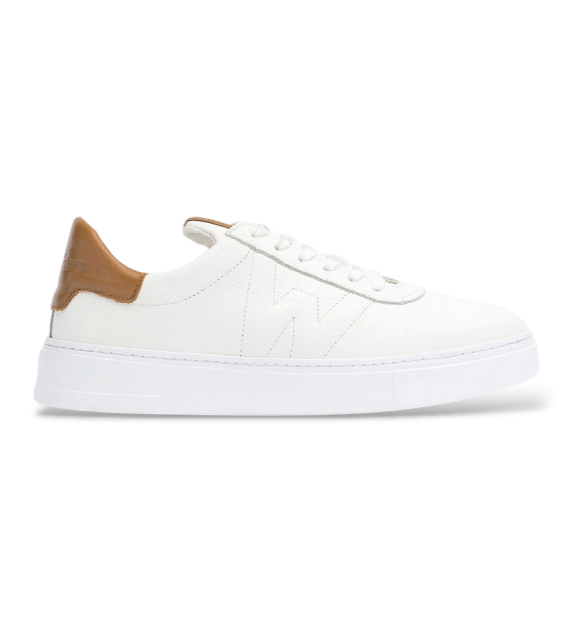Wonders für Herren. CB-3920_941_11459 Sneaker aus Leder mit Prägung Weiß (42), Wohnung, Schnürsenkel, Lässig