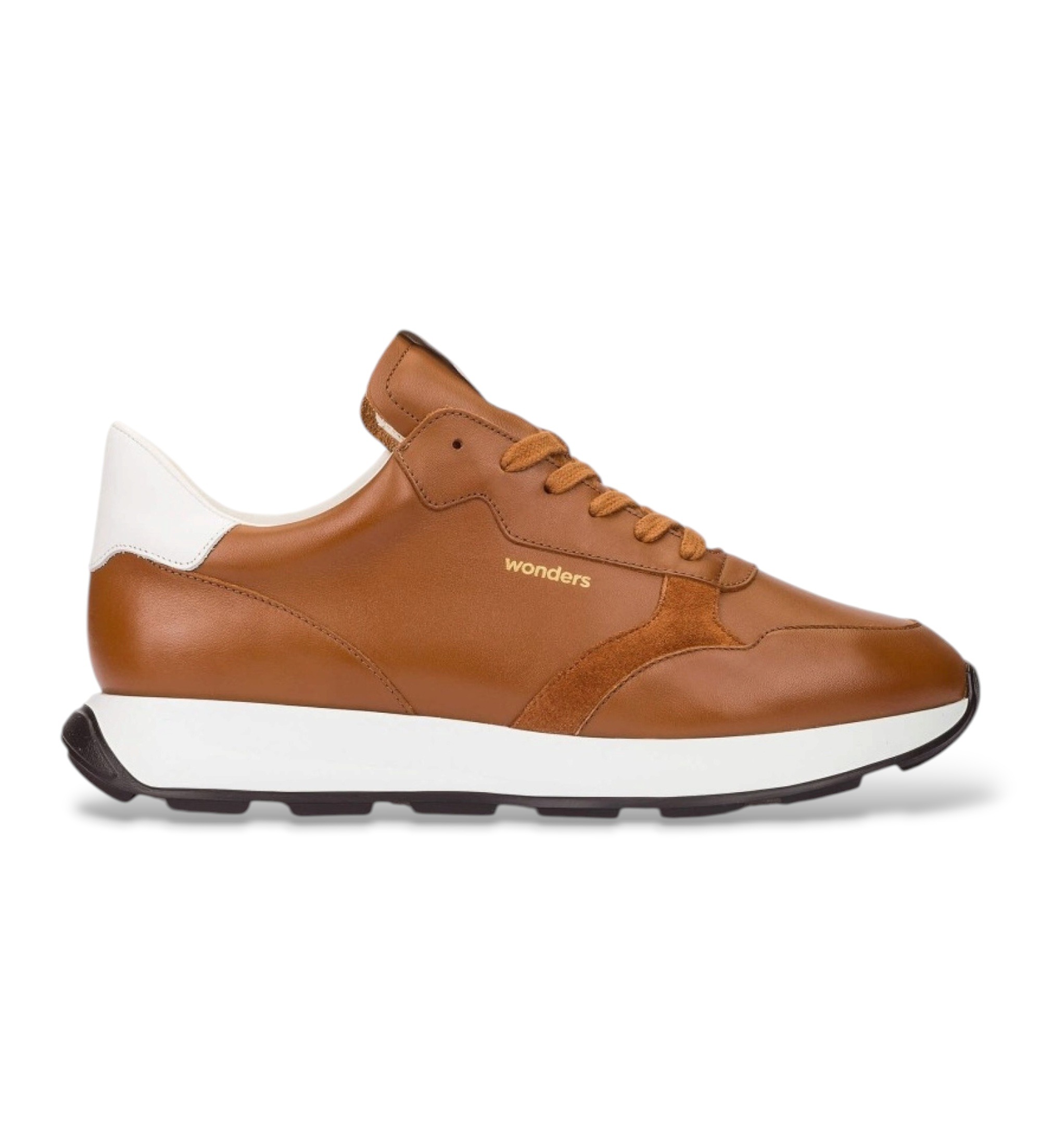 Wonders für Herren. CB-4830_941_2725 Leder-Sneaker Wabash 30 braun (43), Wohnung, Schnürsenkel, Lässig