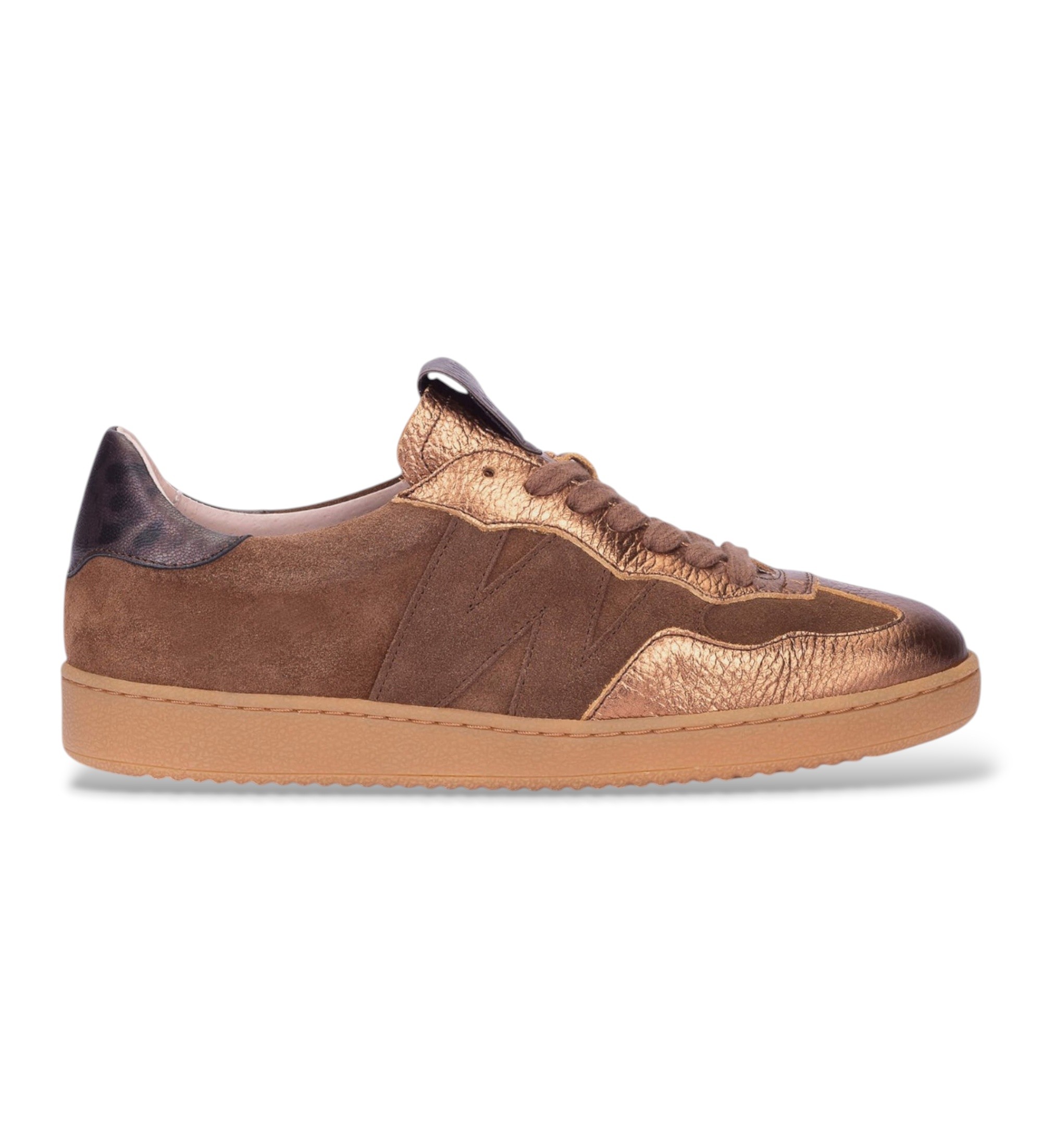 Wonders für Damen. AP-2010 Leder-Sneaker Lai braun (37), Wohnung, Spaltleder, Schnürsenkel, Lässig