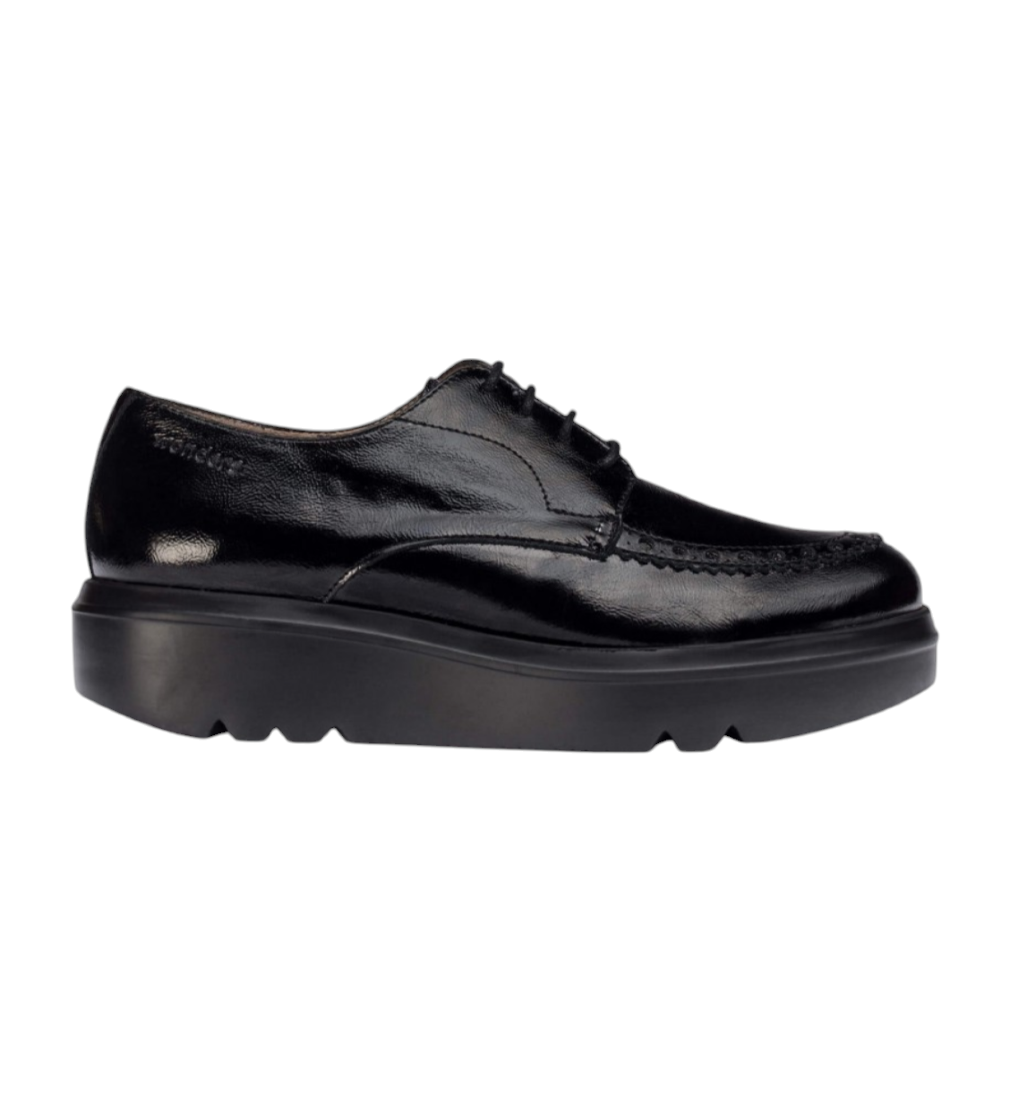 Wonders für Damen. A-2831_5452_5792 Lee Schwarzes Leder Blücher Schuhe (39), 3 bis 5 cm, Schnürsenkel, Lässig