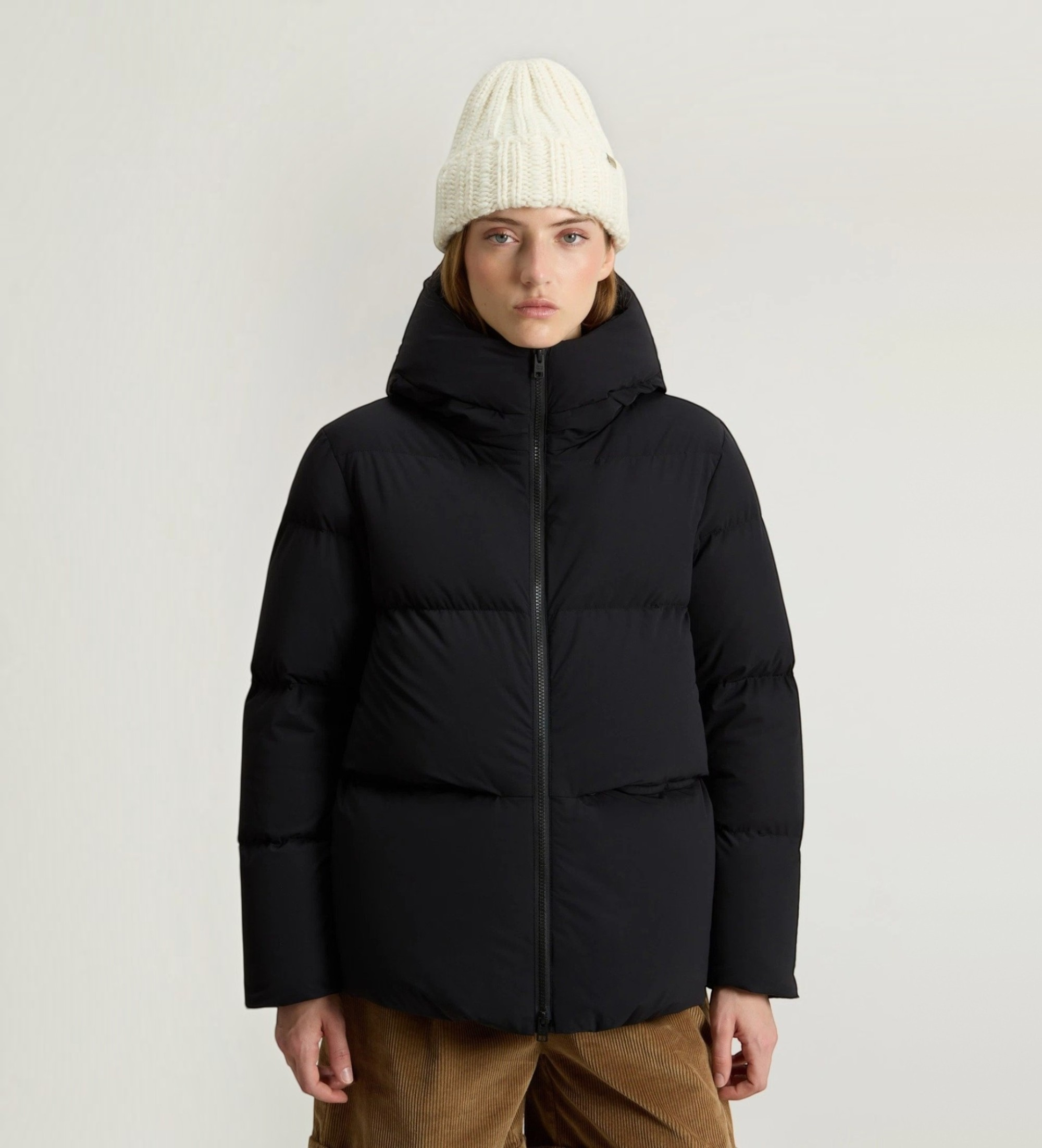Woolrich für Damen. CFWWOU2036FRUT3107 Cloud Duffle Coat mit schwarzer, matter Oberfläche (XS), Lässig, Polyamid