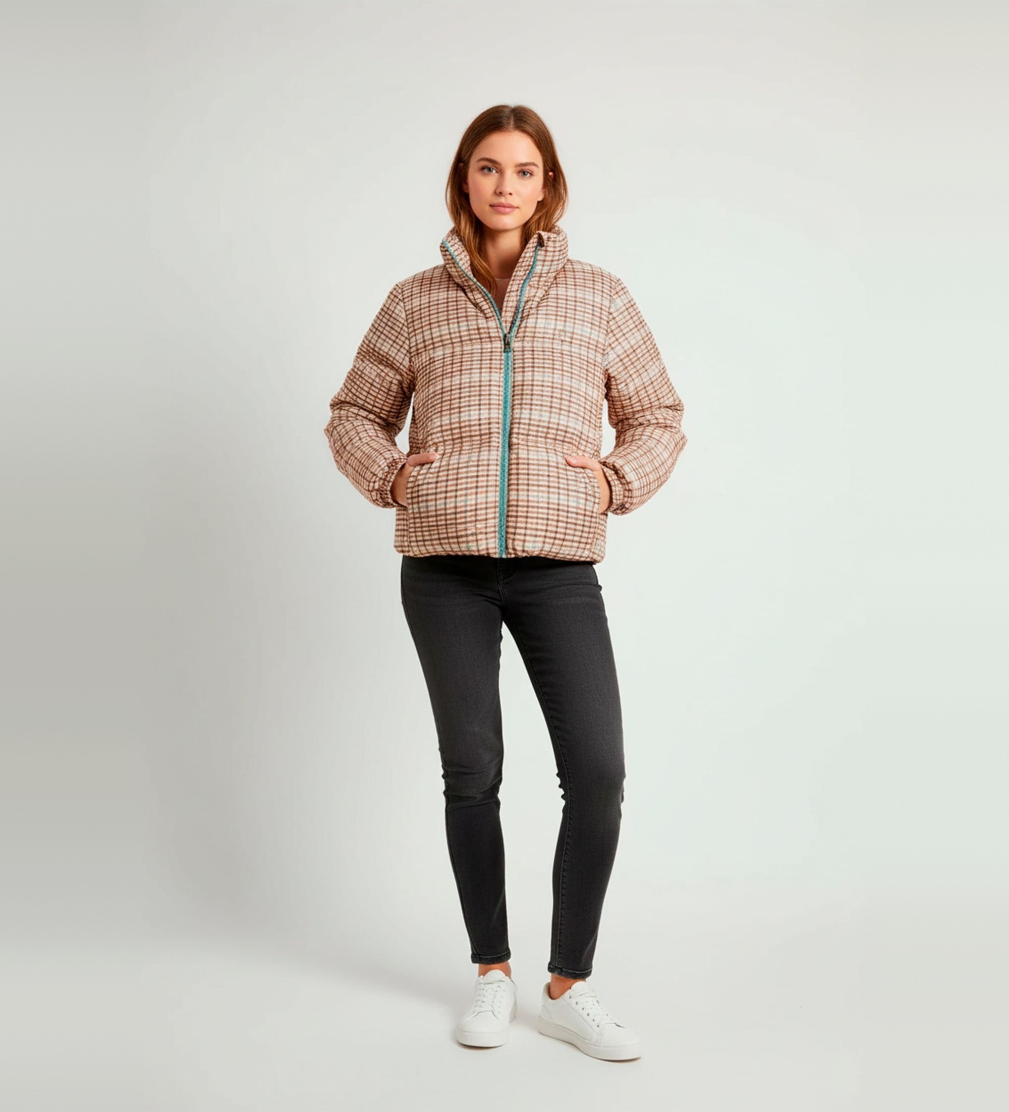 Woolrich für Damen. CFWWOU2062FRUT5093 Zweilagiger beigefarbener gewebter Dufflecoat (L), Lässig, Polyester