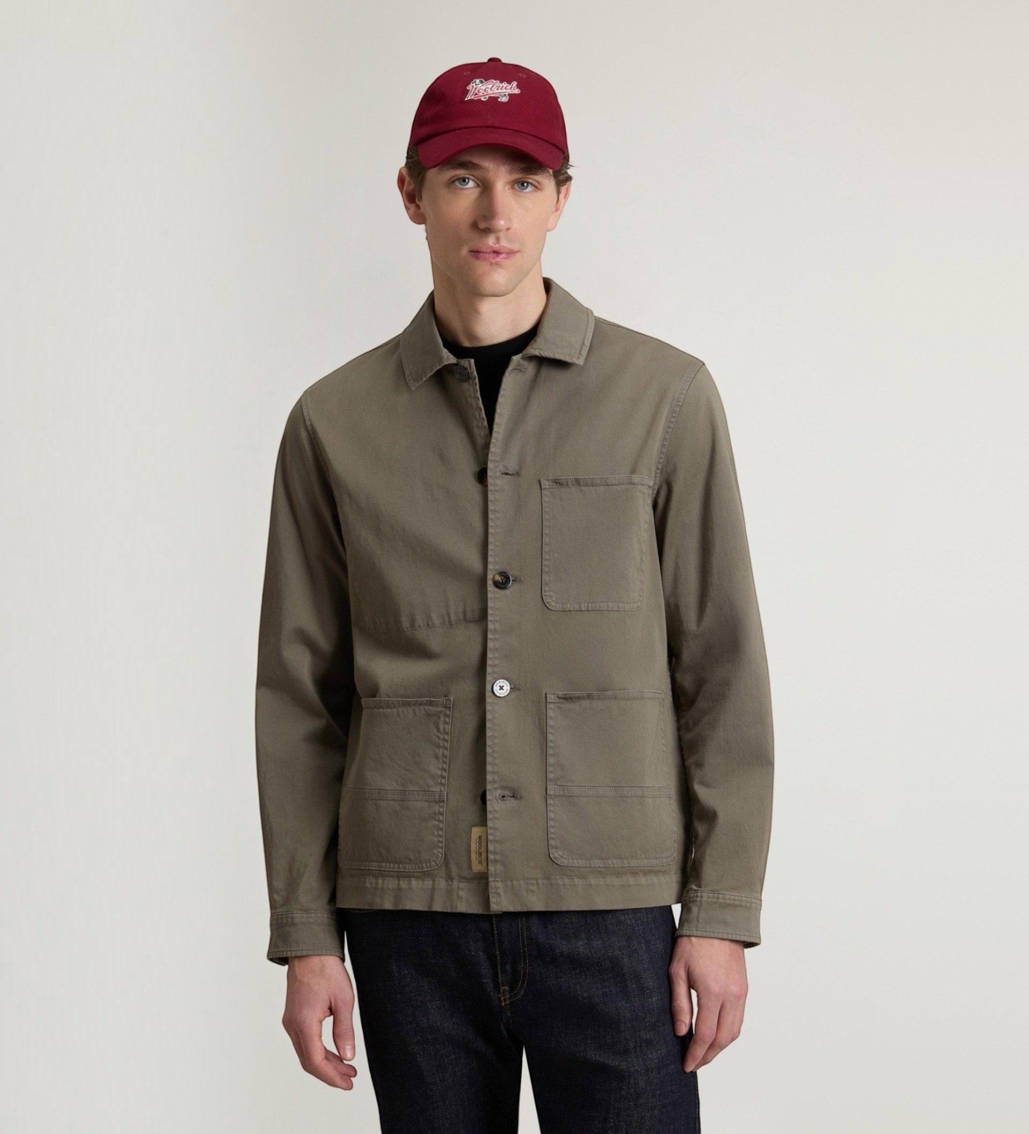 Woolrich für Herren. CFWOOS2042MRUT5262 Olivgrünes Chore Hemd Jacke (XL), Lässig, Baumwolle