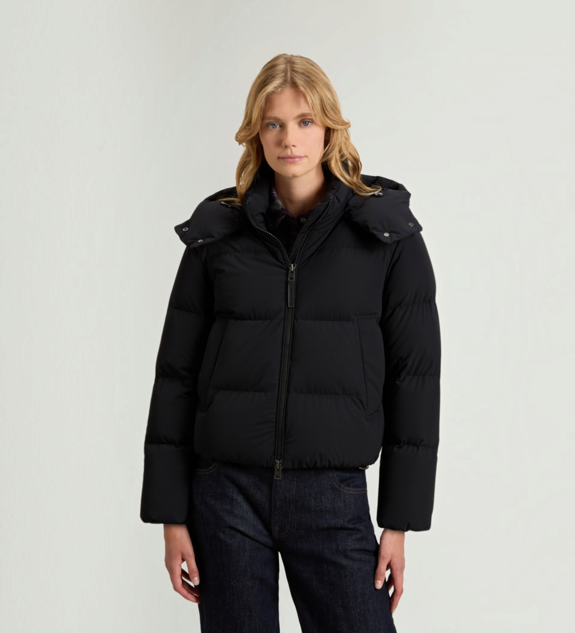 Woolrichvoor vrouwen. CFWWOU2227FRUT3107 Zwart Madison jasje (S), Casual, Polyamide