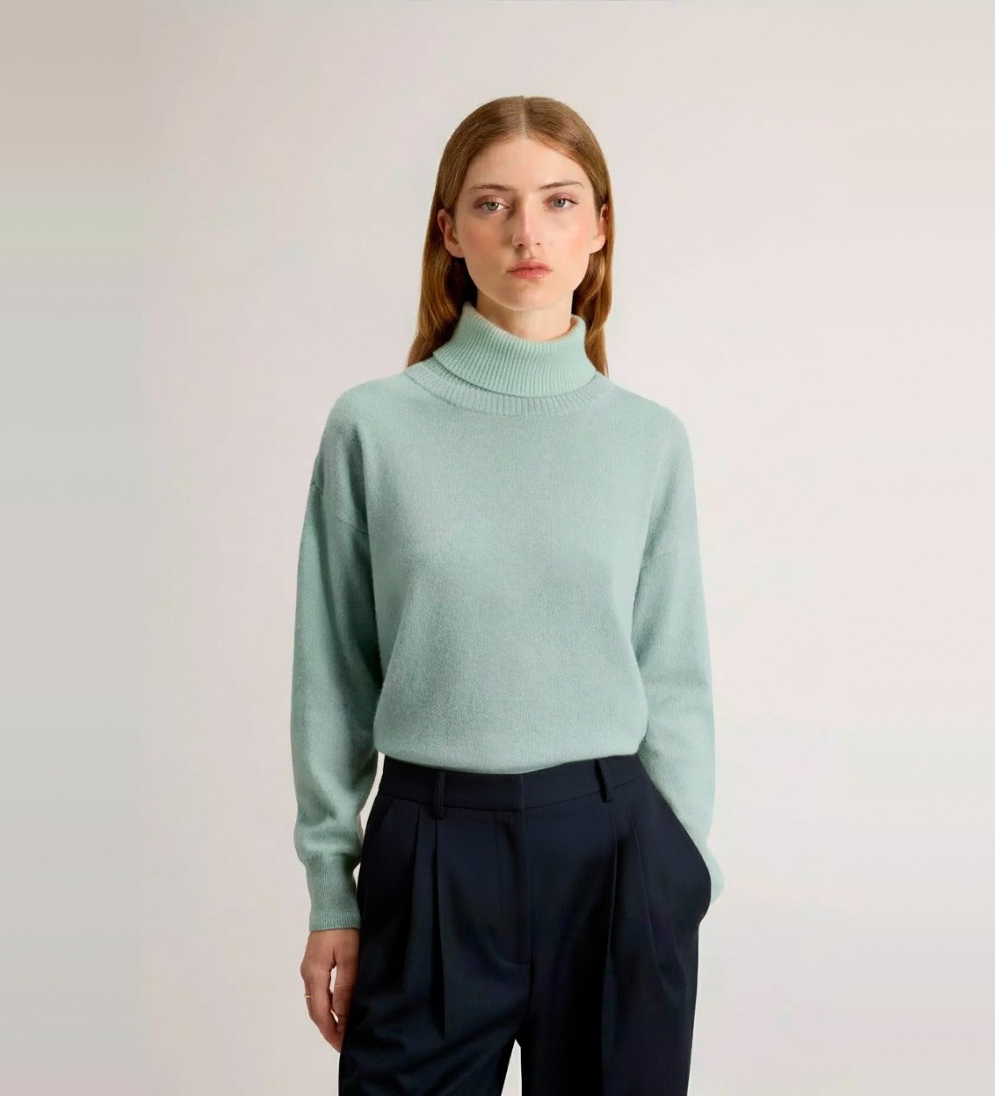 Woolrich für Damen. CFWWKN2027FRUF5067 Rollkragenpullover aus grüner Mischung (M), Lässig, Wolle
