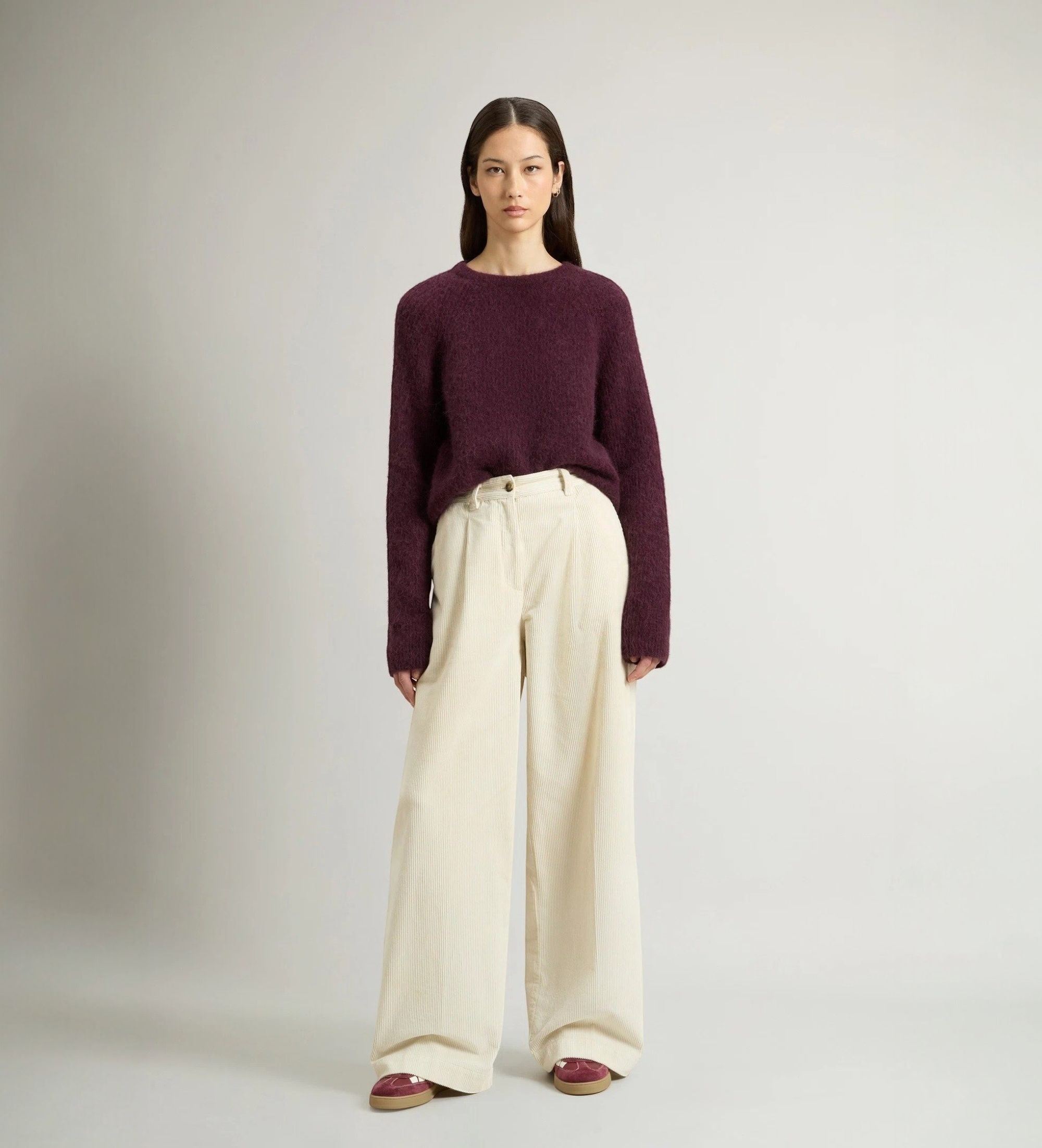 Woolrich für Damen. CFWWTR2013FRUT5026 Kordhose mit weitem beigem Bein (26), Lässig, Baumwolle