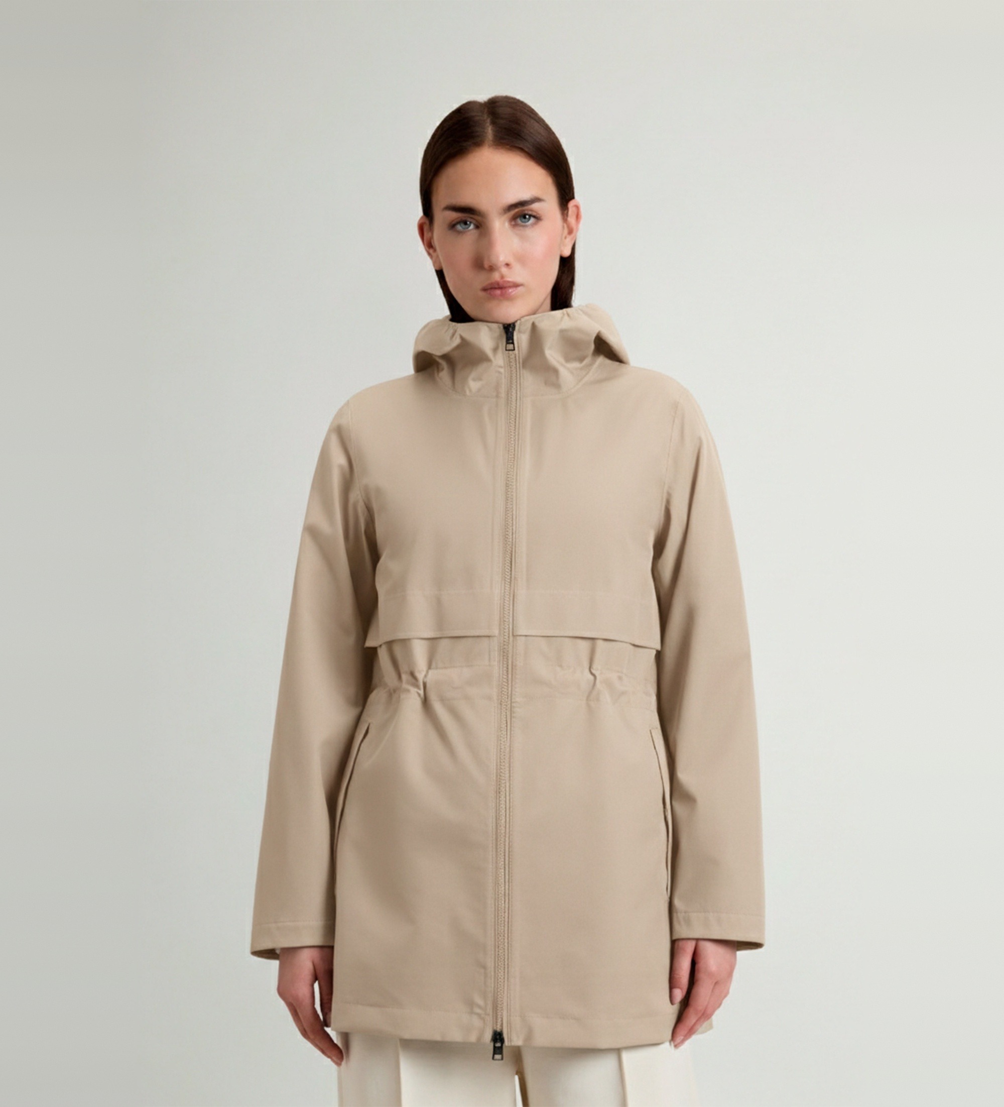 Woolrich für Damen. CFWWOU2124FRUT3342 3 in 1 Parka in beige Light Stretch Stoff (S), Lässig, Polyester