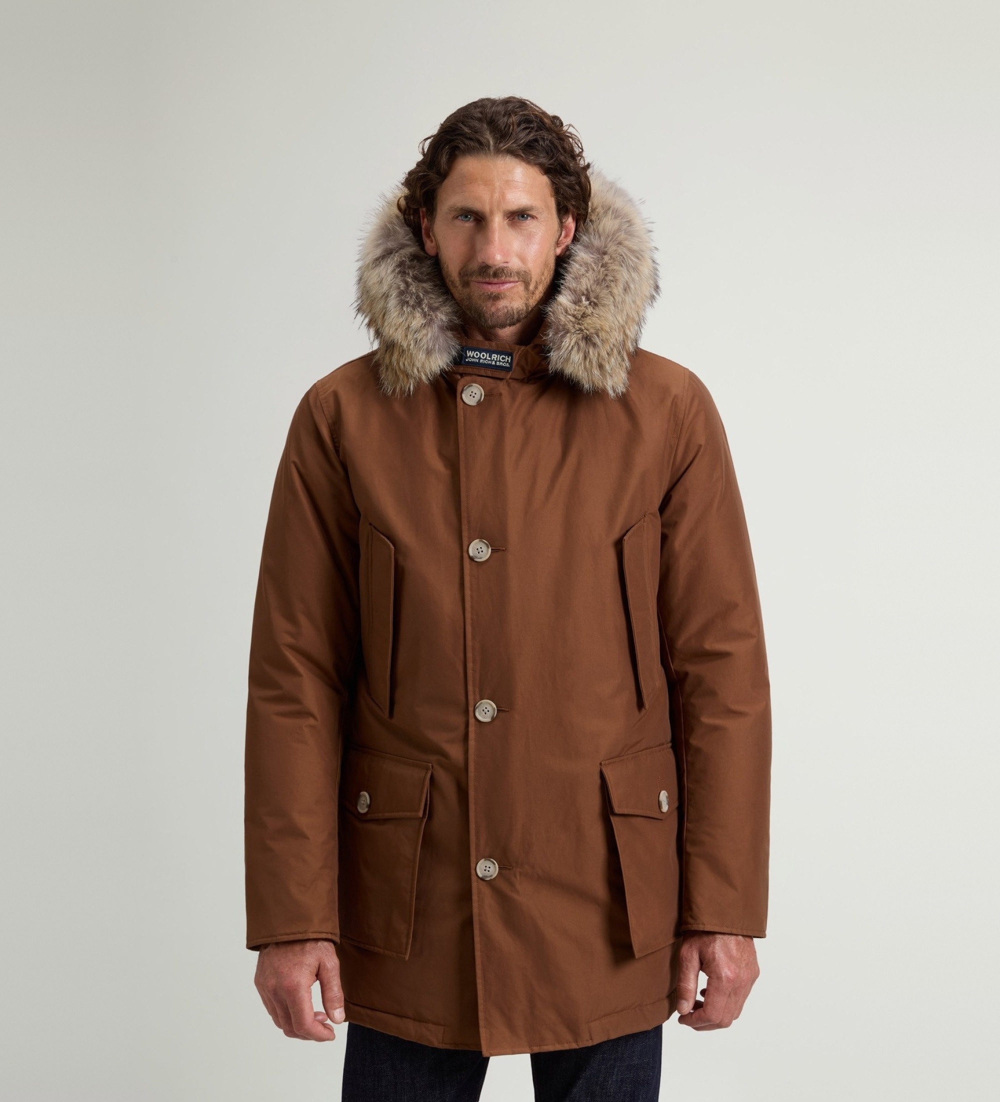 Woolrich für Herren. CFWOOU0482MBUT0001 Parka Arctic Abnehmbares Fell Bison (XL), Braun, Lässig, Polyamid