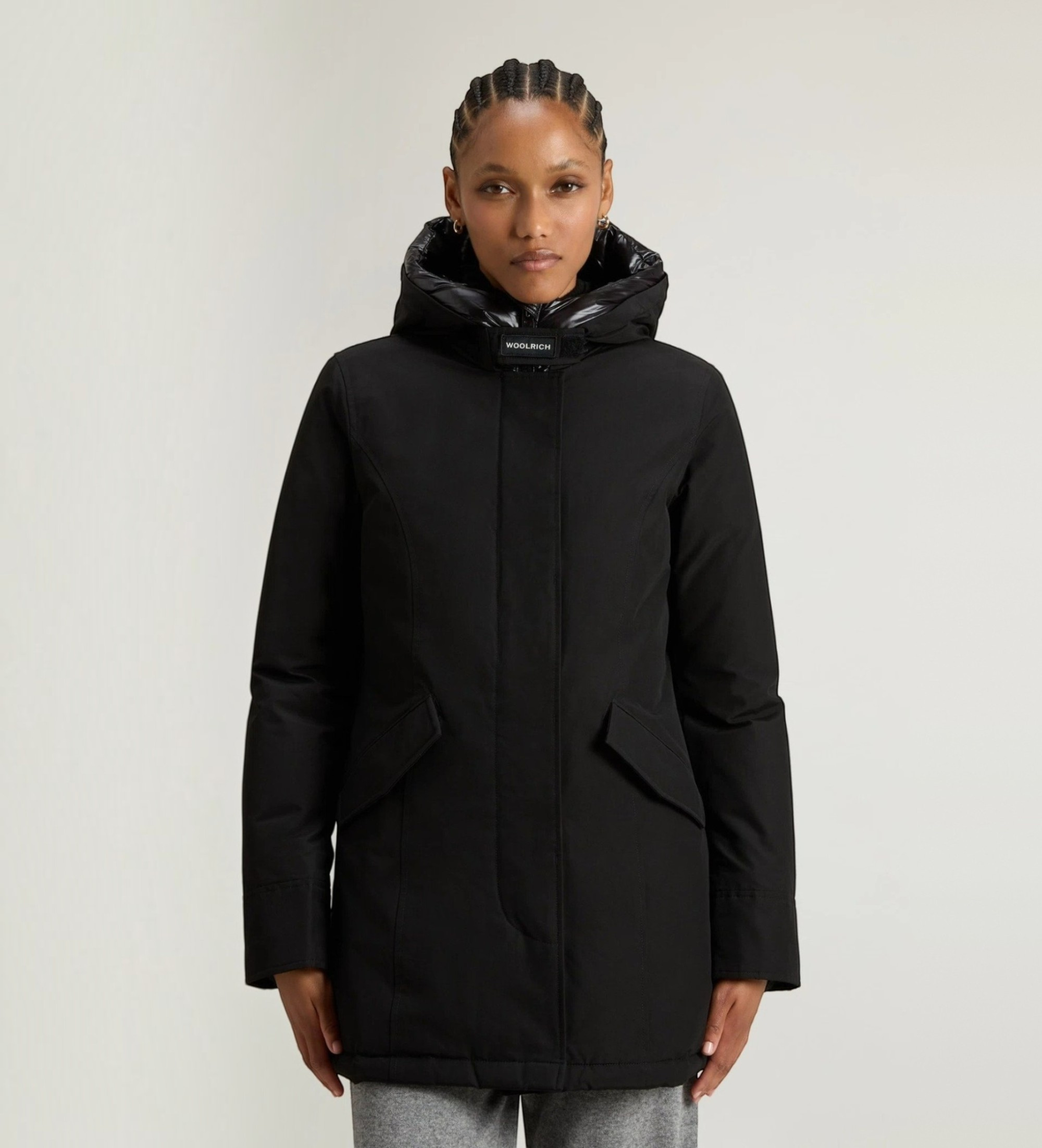 Woolrich für Damen. CFWWOU0580FRUT0001 Artic Parka aus Ramar-Stoff schwarz (XS), Lässig, Baumwolle