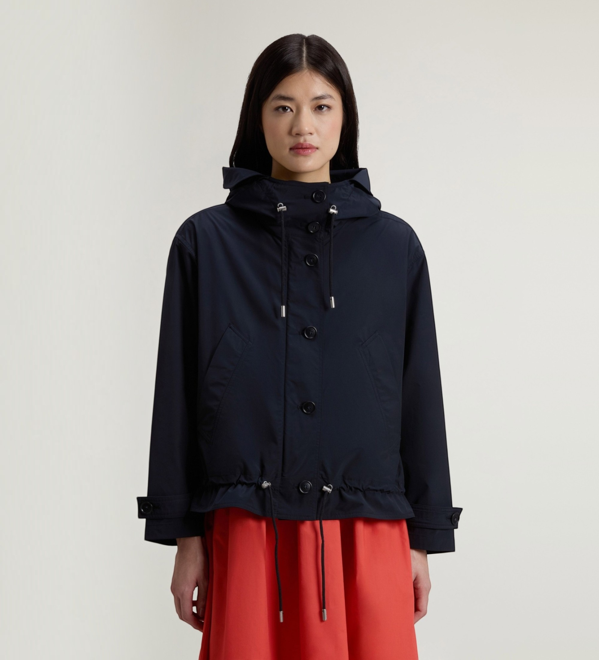 Woolrich für Damen. CFWWOU1177FRUT3128 Urban Touch navy kurzer Parka (L), Lässig, Polyester, Marine