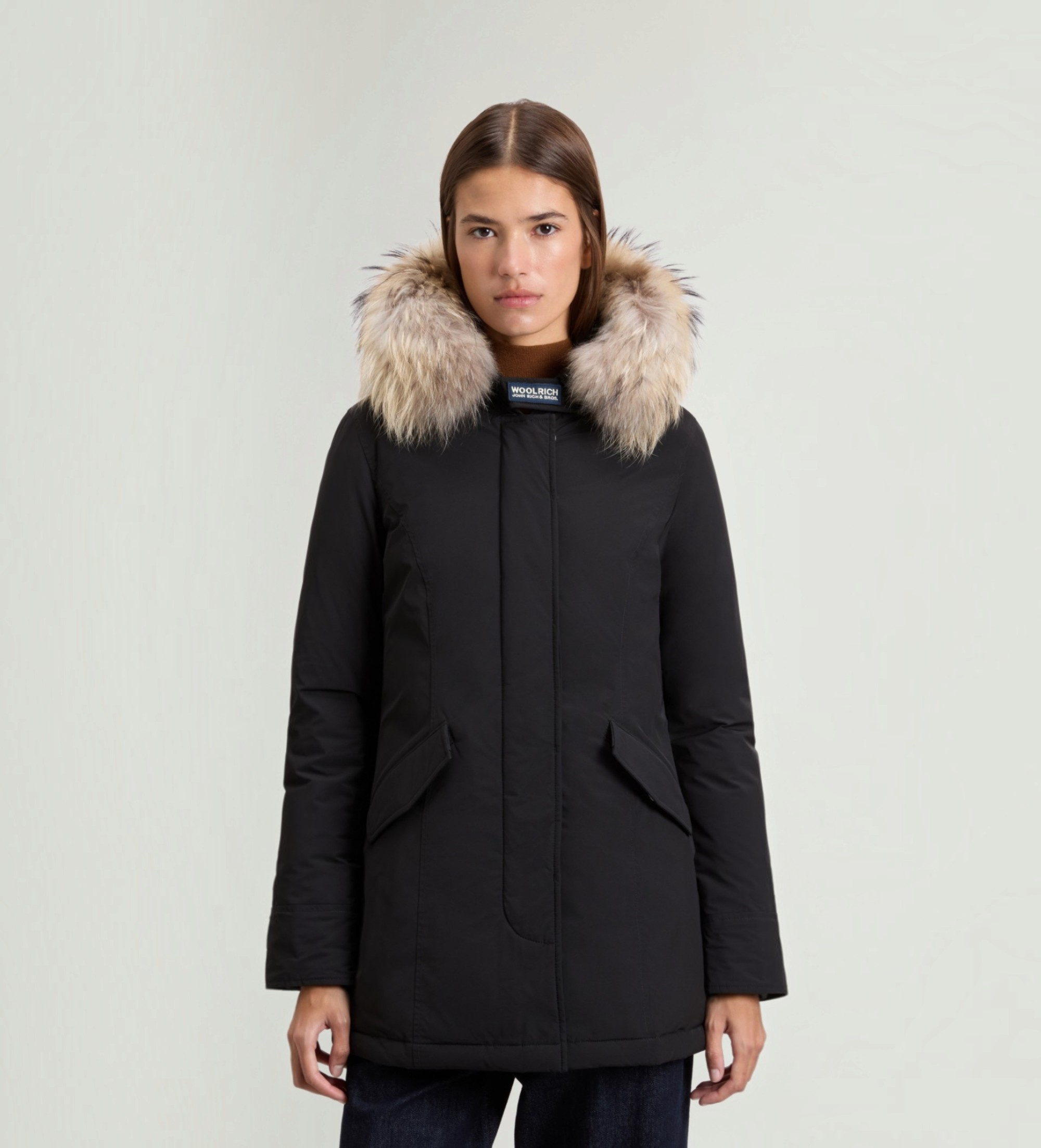 Woolrichvoor vrouwen. CFWWOU0652FBUT3128 Luxe Parka Arctic Wasbeer zwart (M), Casual, Katoen, Polyester