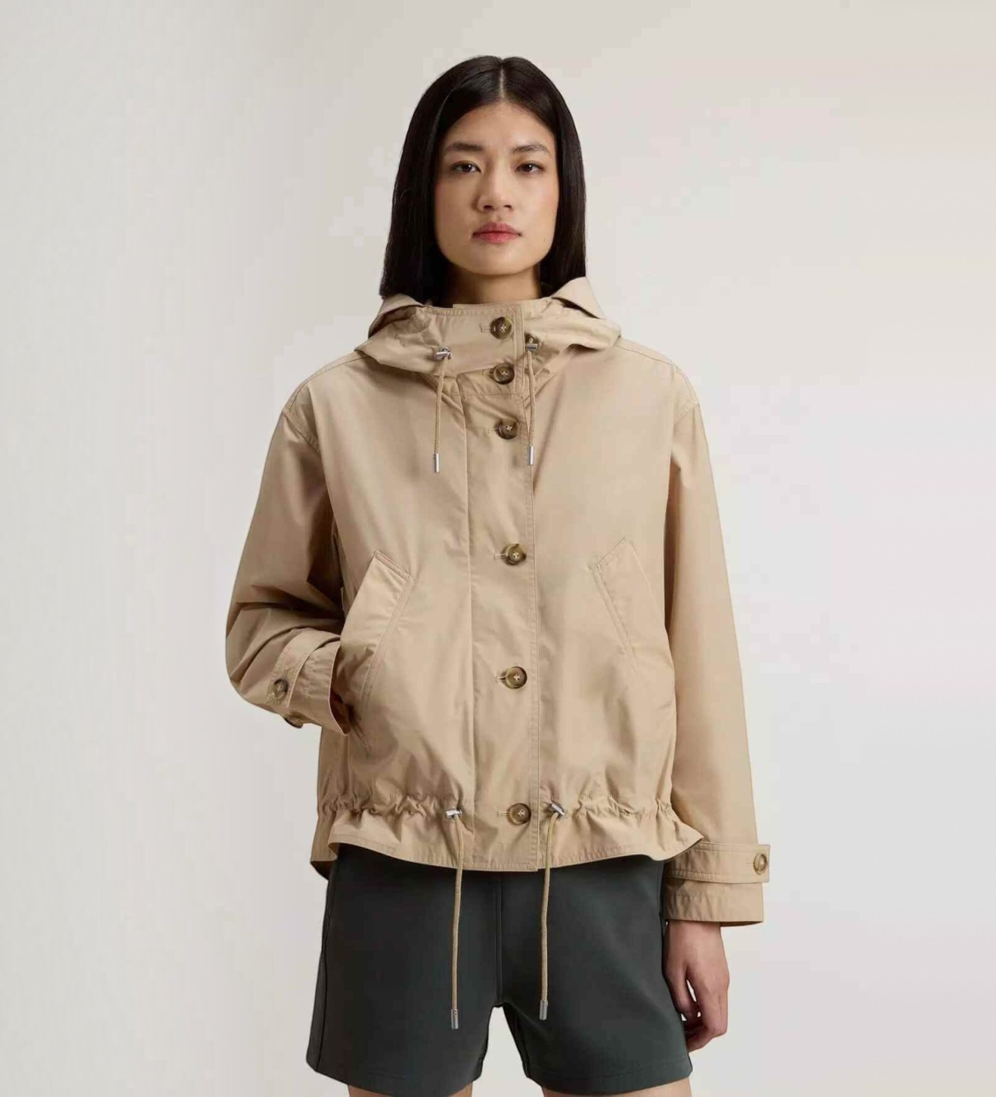 Woolrich für Damen. CFWWOU1177FRUT3128 Parka Short Urba beige (L), Lässig, Polyester