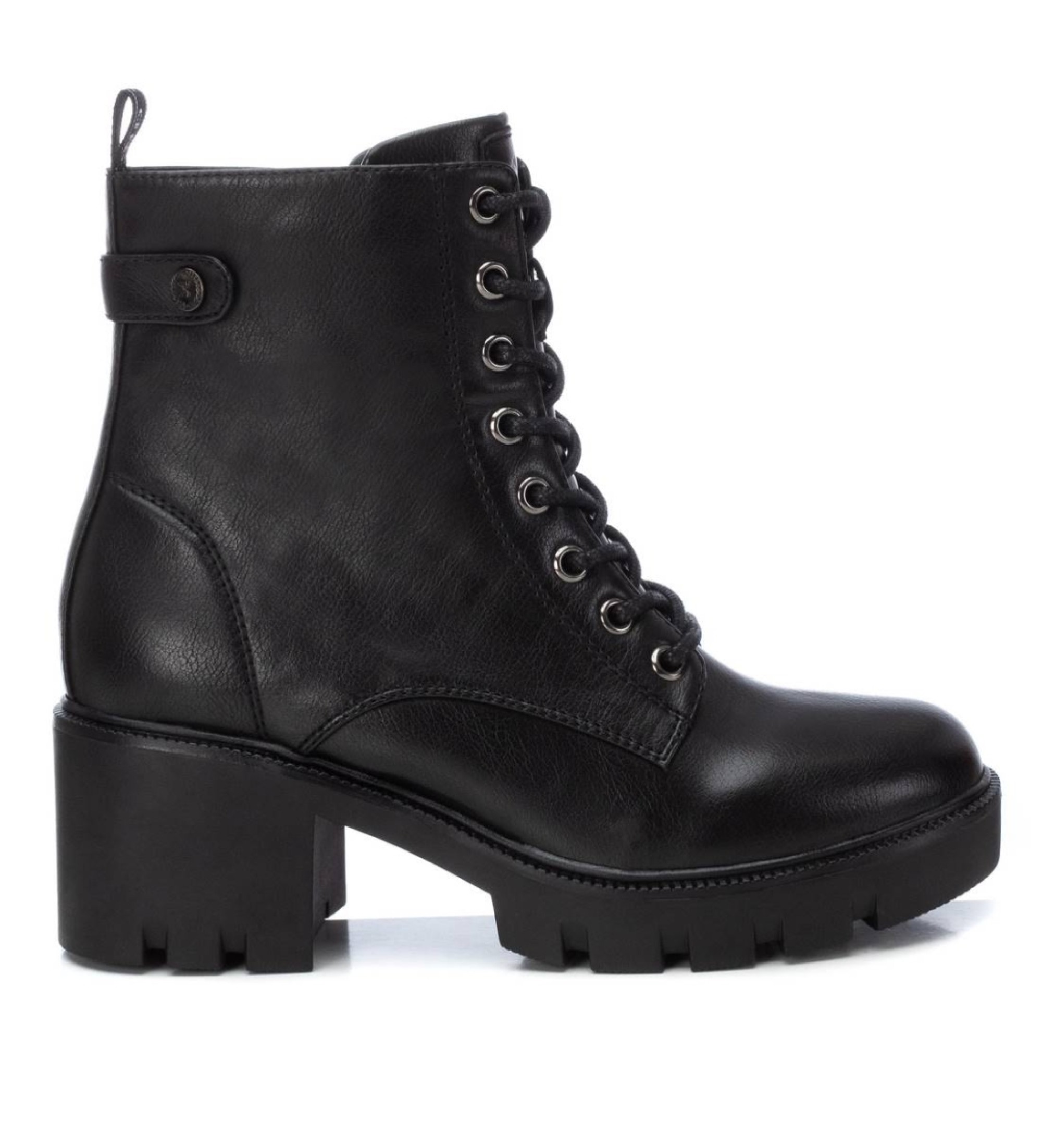 Xti für Damen. 14298301-NEGRO Stiefelette 142983 schwarz (41), 5 bis 8 cm, Schnürsenkel, Reißverschluss, Lässig