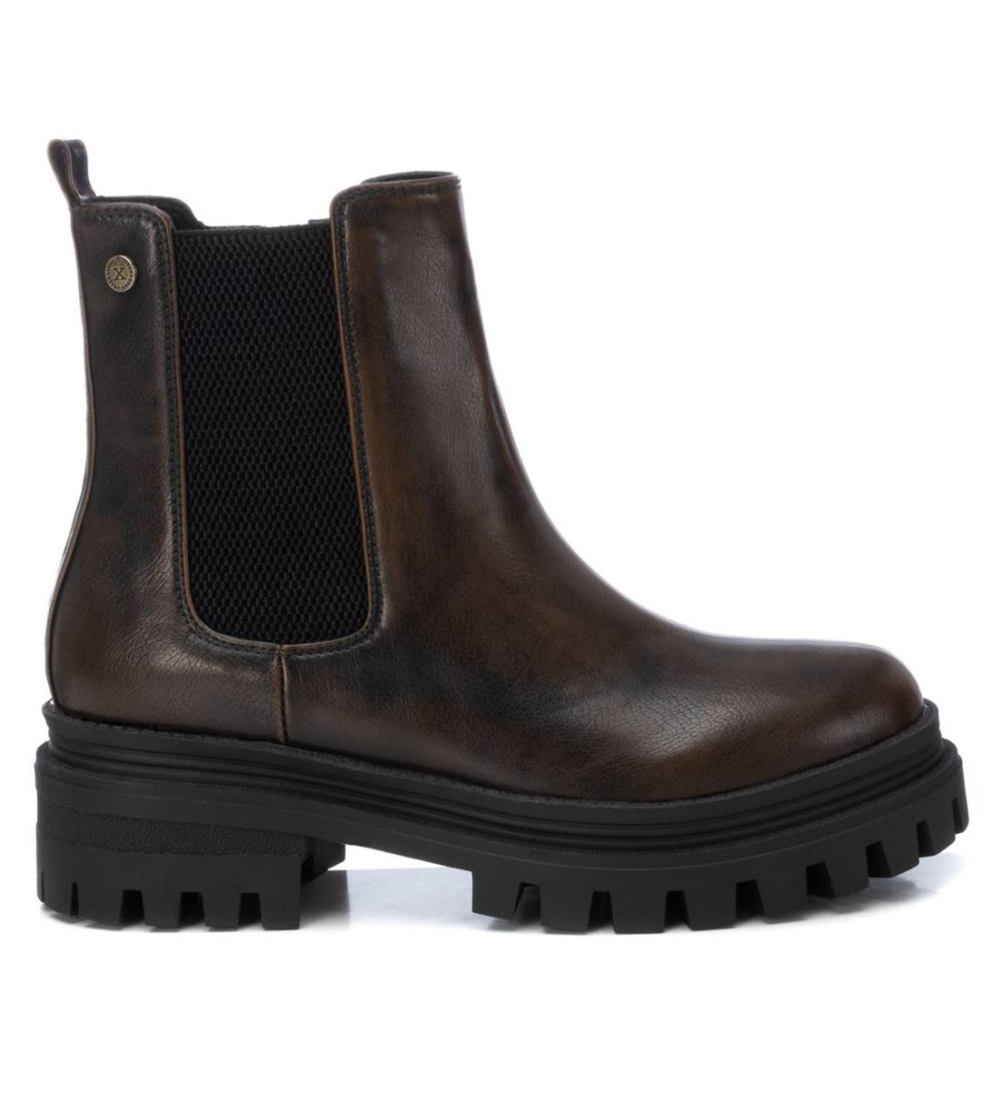Xti für Damen. 14300402-BRONCE Stiefelette 143004 braun (36), 8 bis 10 cm, Schnürsenkel, Reißverschluss, Lässig