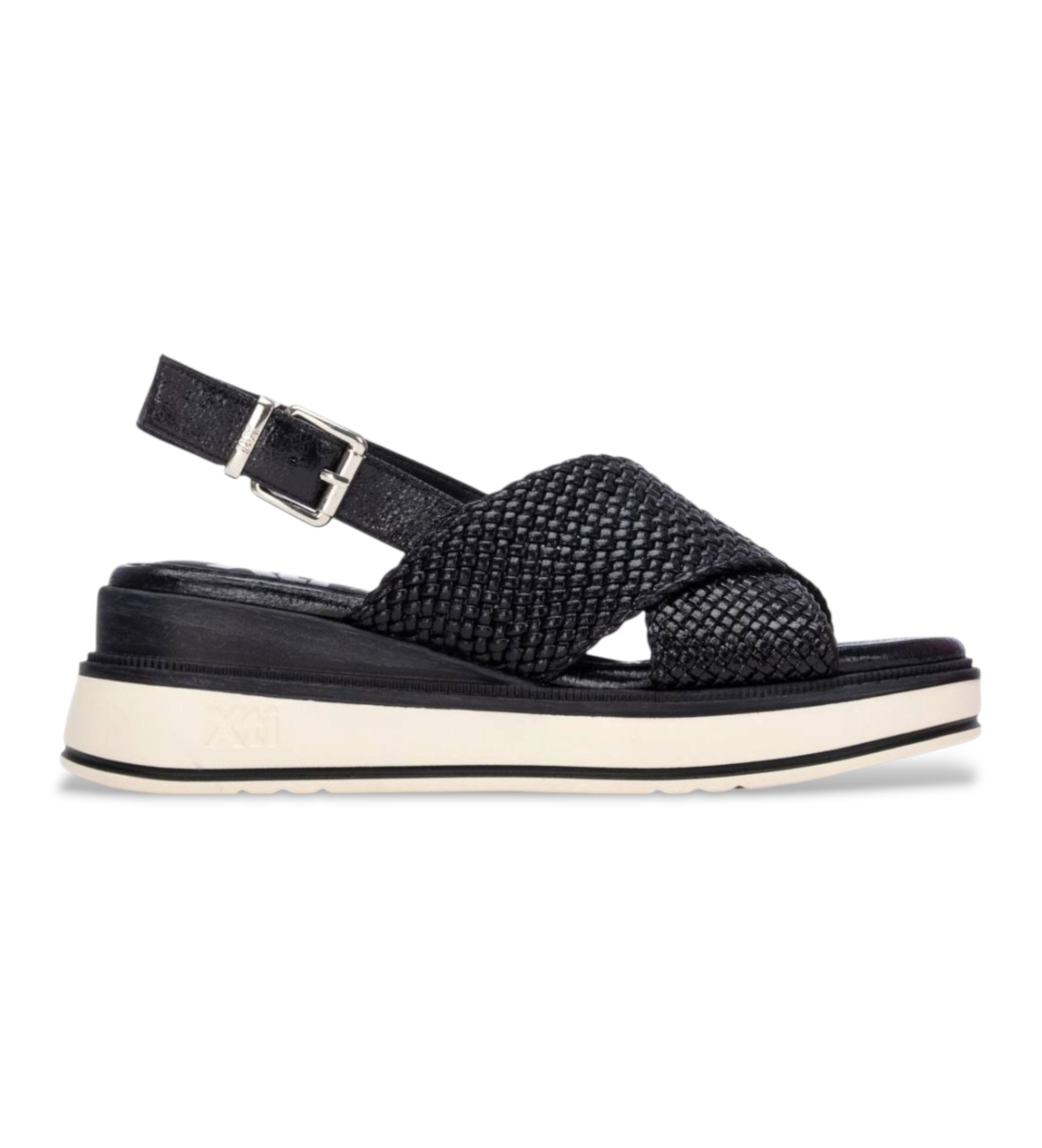 Xti für Damen. 14525202-NEGRO Sandalen 145252 schwarz (38), Stoff, 3 bis 5 cm, Schnalle, Lässig, Sportlich