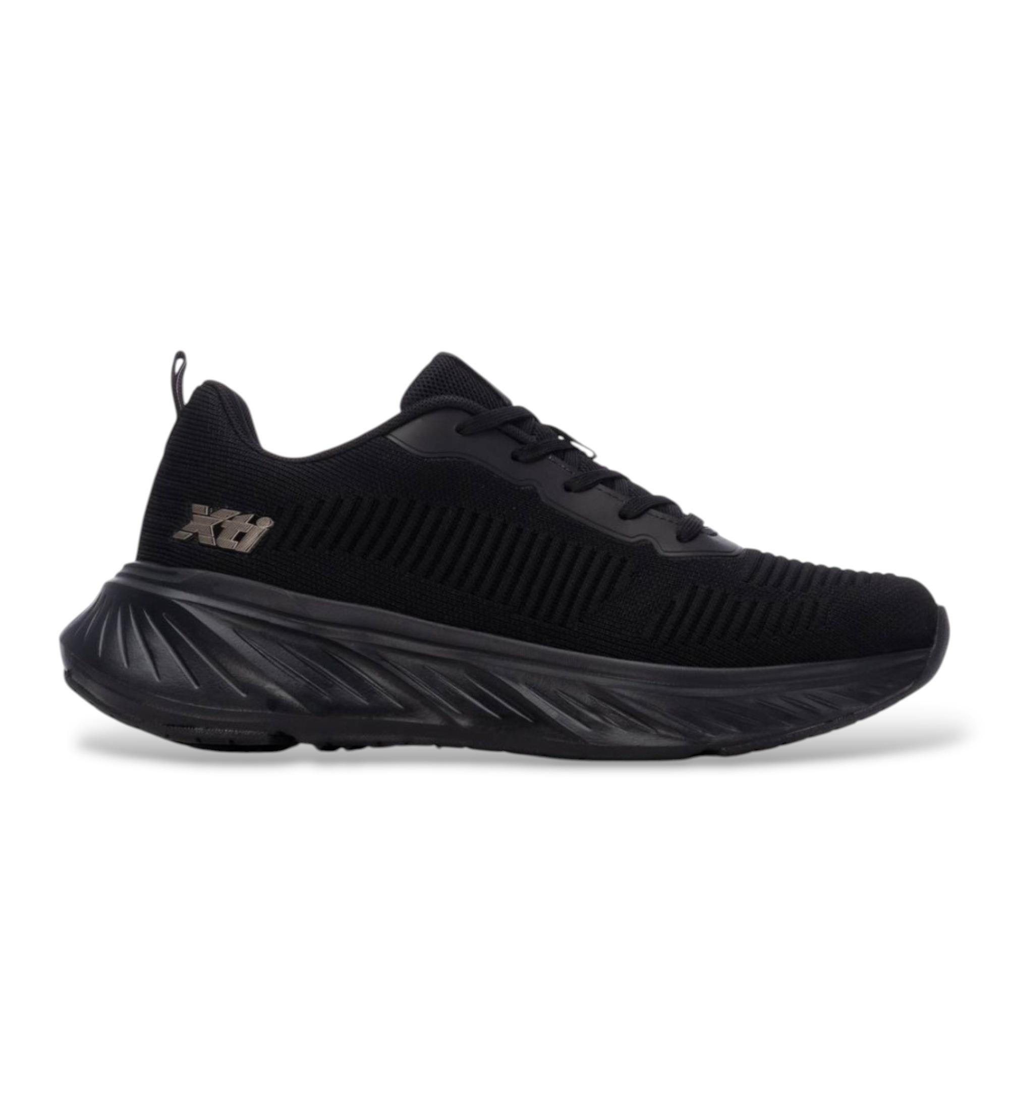 Xti für Damen. 14627201-NEGRO Sneaker 146272 schwarz (36), Stoff, Wohnung, Schnürsenkel, Lässig, Sportlich