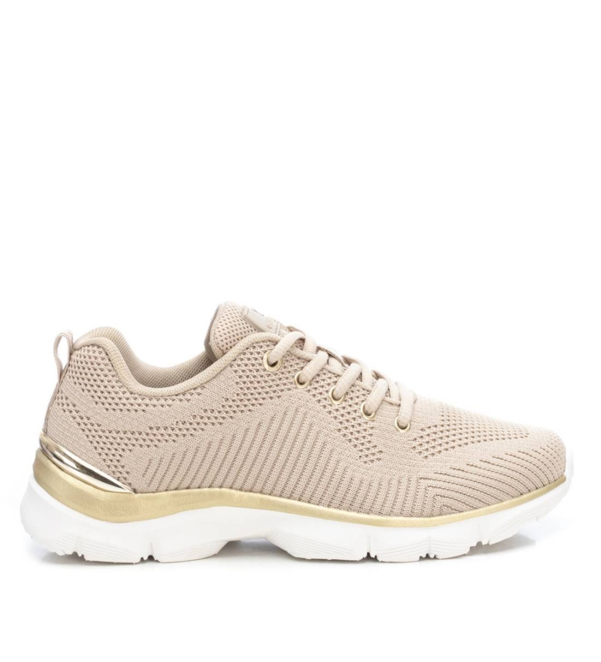 Xti für Damen. 14245203-BEIGE Turnschuhe 142452 beige (36), Stoff, Wohnung, Schnürsenkel, Lässig