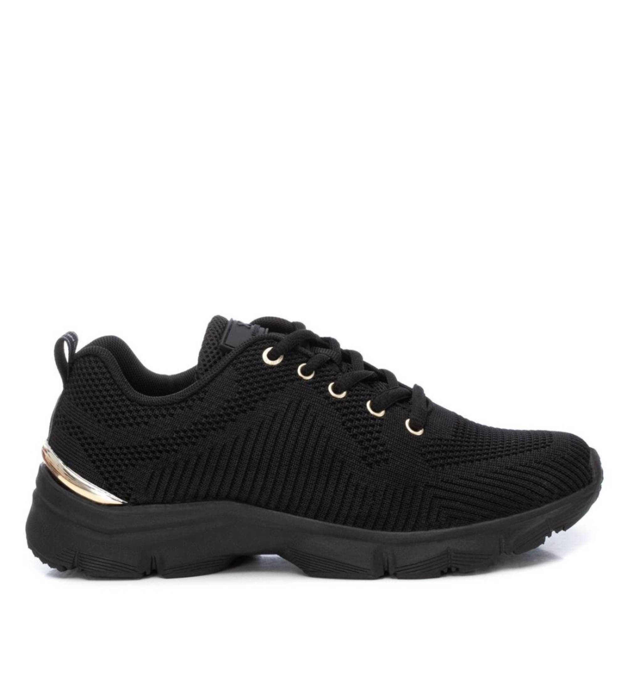 Xti für Damen. 14245204-NEGRO Turnschuhe 142452 schwarz (35), Stoff, Wohnung, Schnürsenkel, Lässig