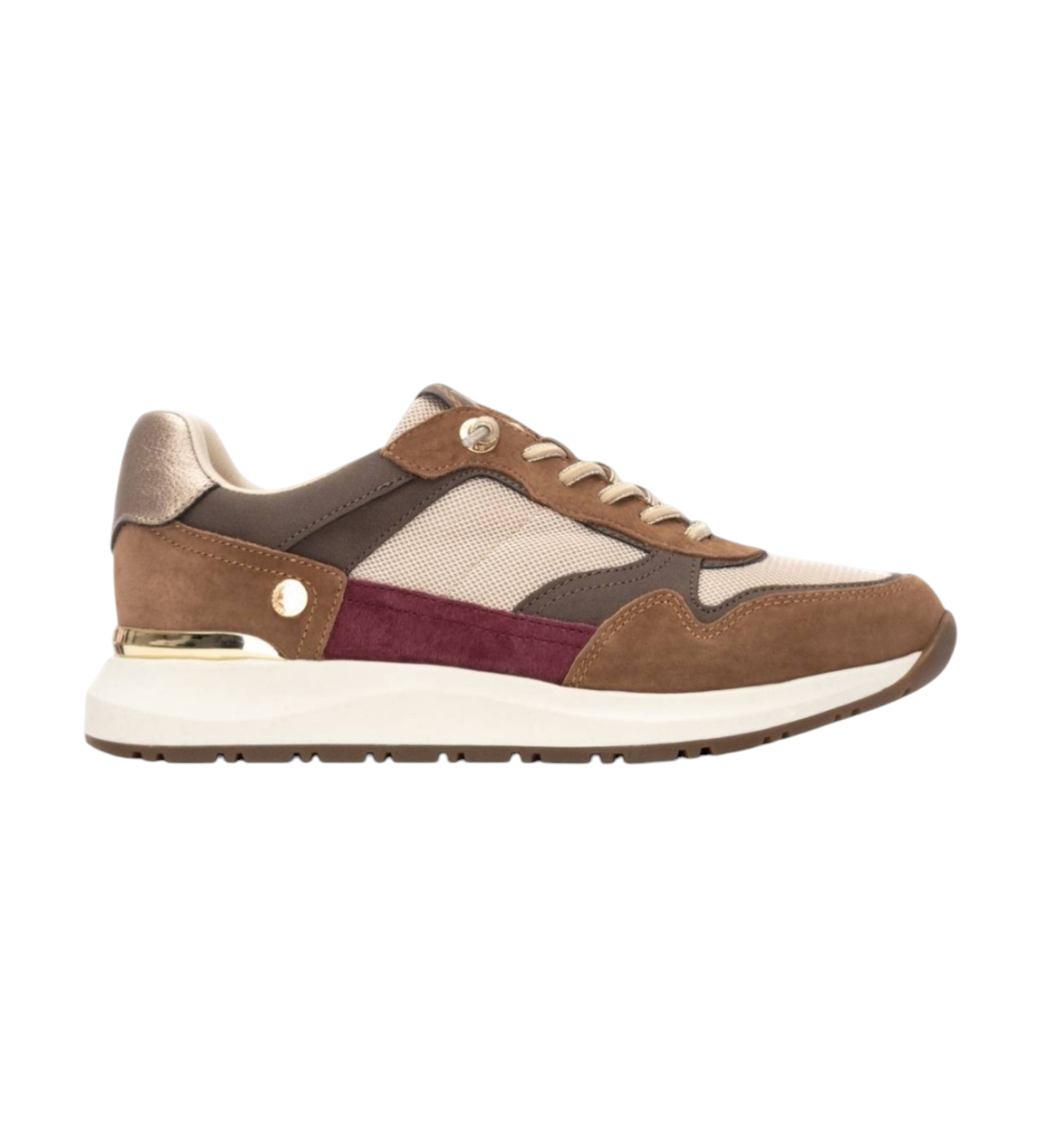 Xti für Damen. 14420601-TAUPE Turnschuhe 144206 taupe (41), 1 bis 3 cm, Schnürsenkel, Lässig