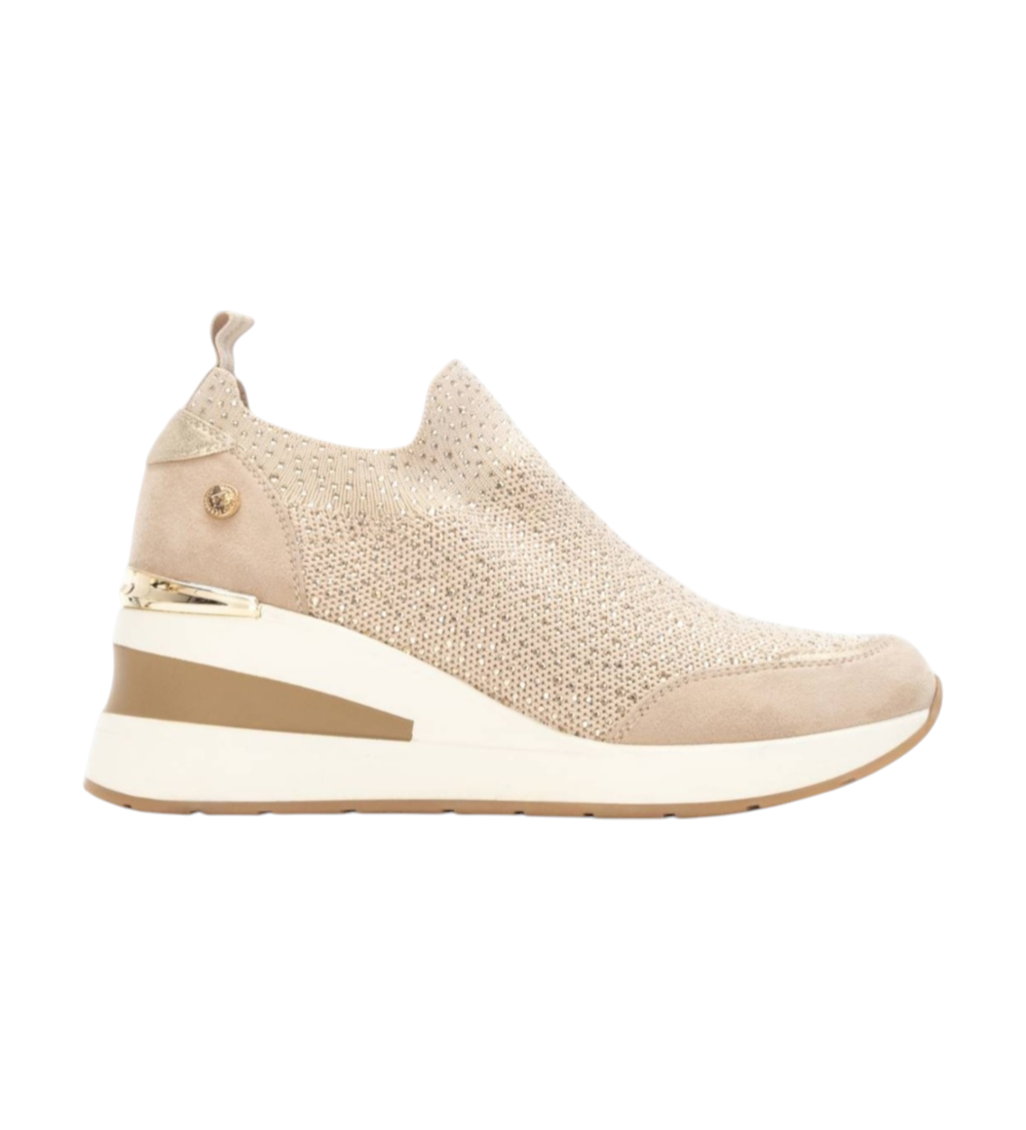 Xti für Damen. 14438503-BEIGE Turnschuhe 144385 beige (36), 5 bis 8 cm, Keine, Lässig, Synthetisch