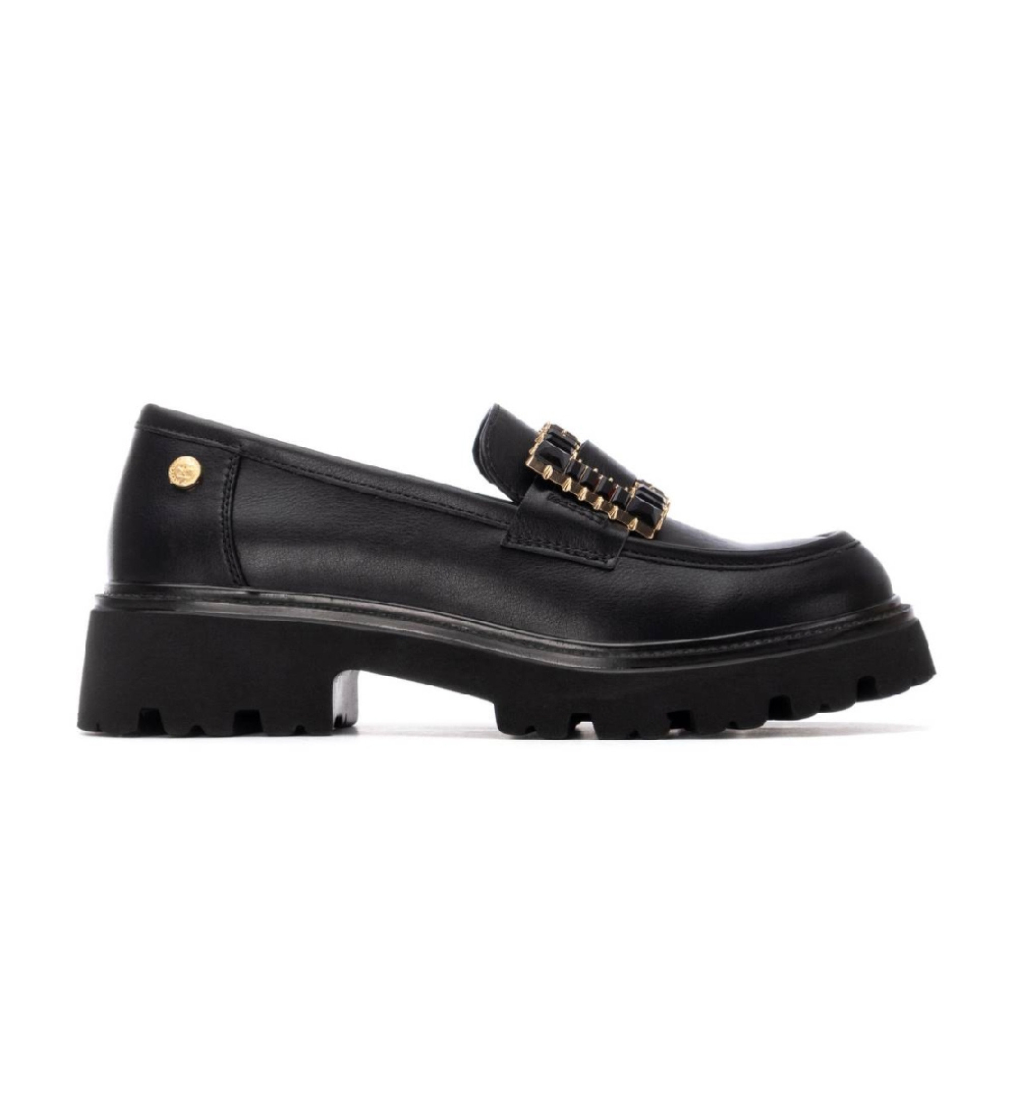 Xti für Damen. 14442902-NEGRO Mokassins 144429 schwarz (35), 3 bis 5 cm, Keine, Lässig, Klassisch