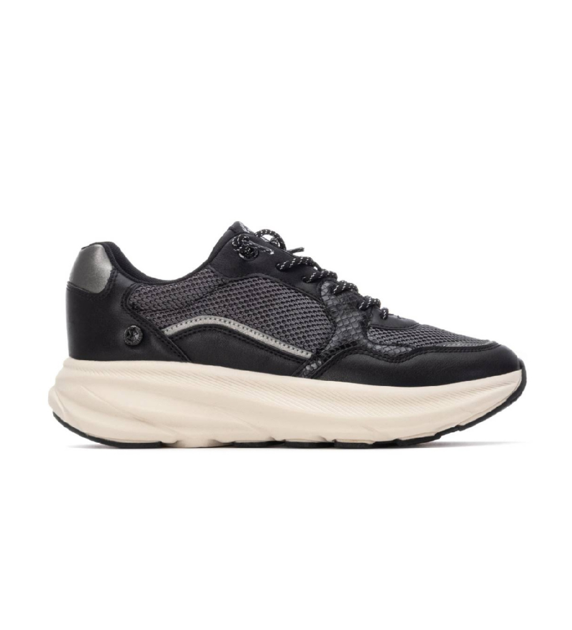 Xti für Damen. 14468602-NEGRO Turnschuhe 144686 schwarz (39), 3 bis 5 cm, Schnürsenkel, Lässig