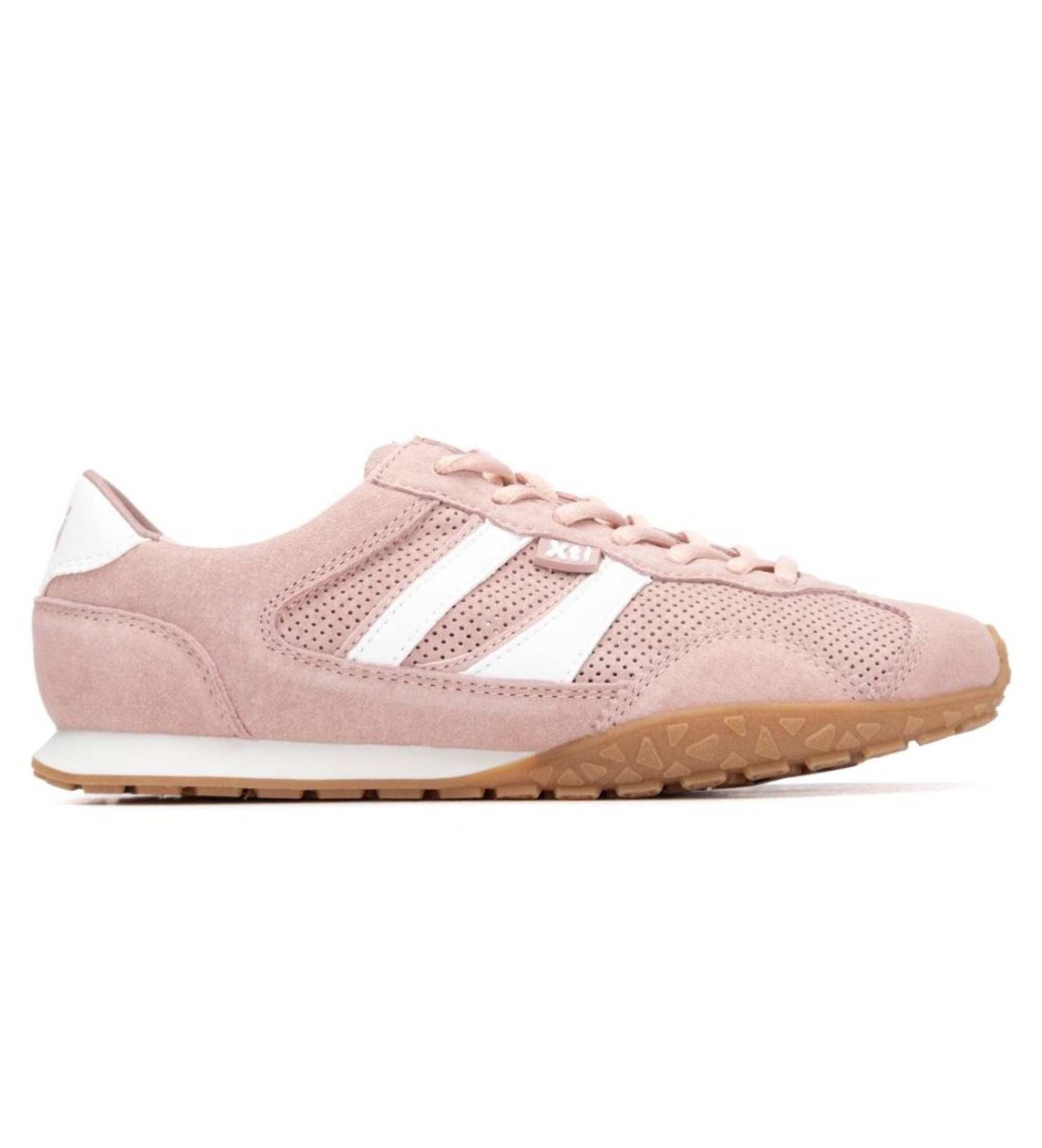 Xti für Damen. 14505804-NUDE Turnschuhe 145058 nackt (39), Wohnung, Spaltleder, Schnürsenkel, Lässig