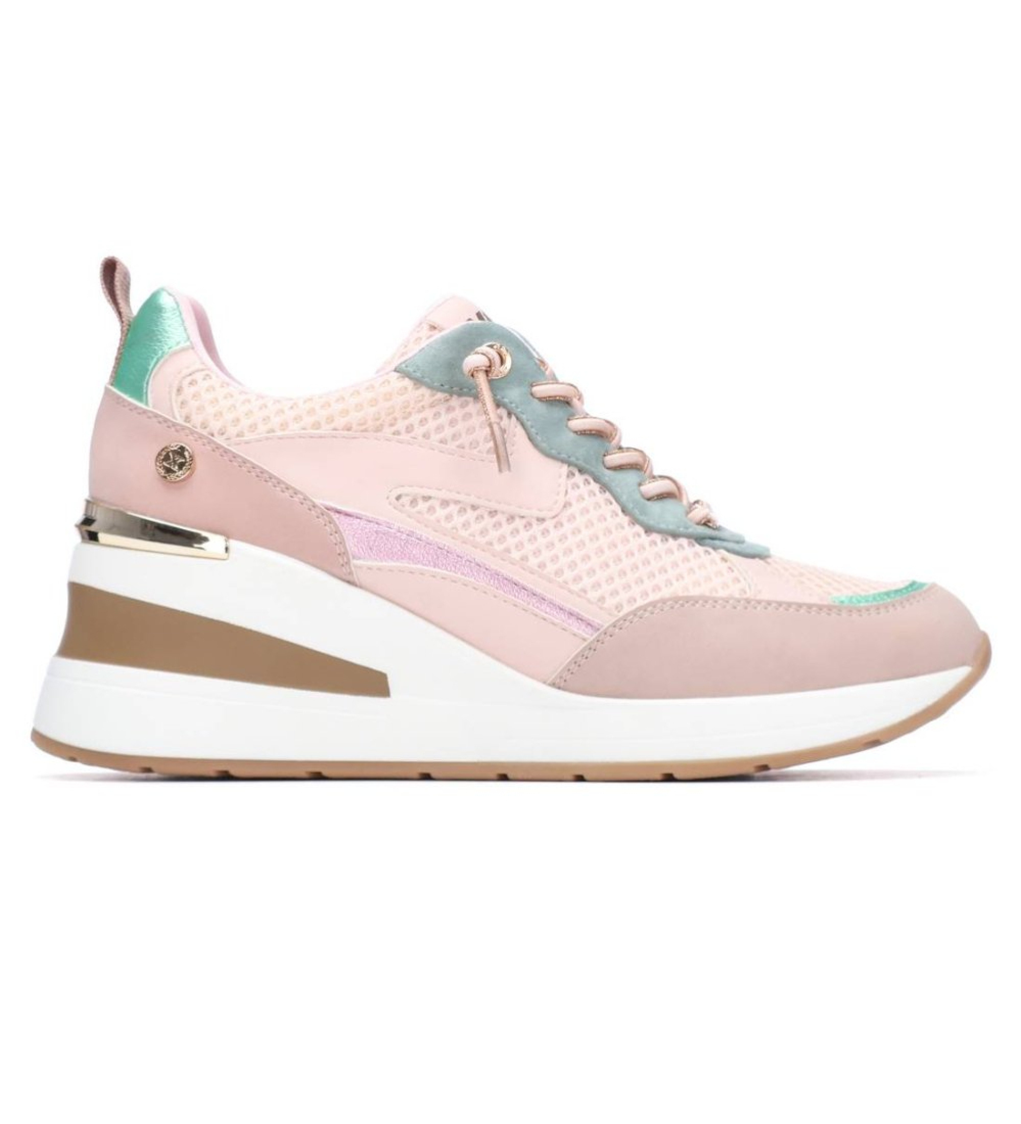 Xti für Damen. 14510101-NUDE Turnschuhe 145101 nackt (40), 3 bis 5 cm, Schnürsenkel, Lässig