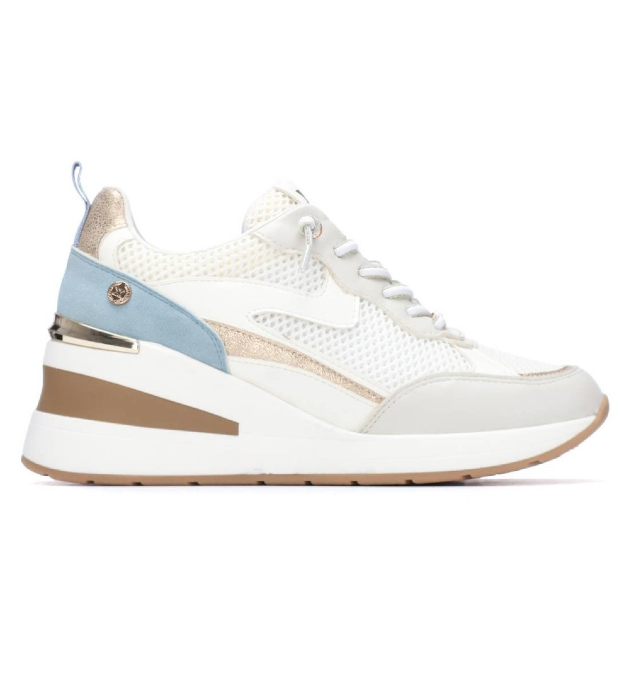 Xti für Damen. 14510103-BLANCO Turnschuhe 145101 weiß (41), 3 bis 5 cm, Schnürsenkel, Lässig