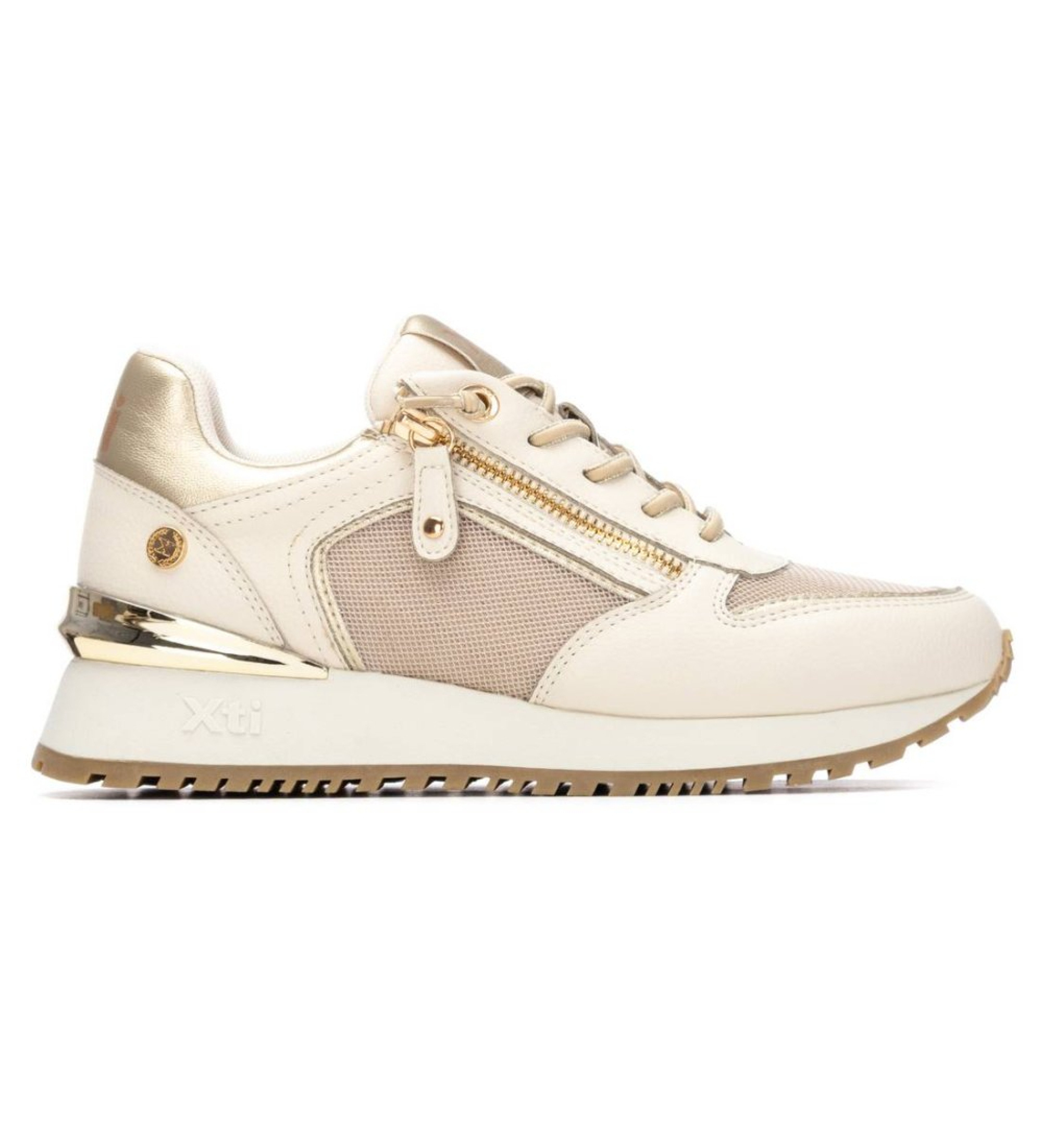 Xti für Damen. 14519001-BEIGE Turnschuhe 145190 beige (36), Wohnung, Reißverschluss, Lässig