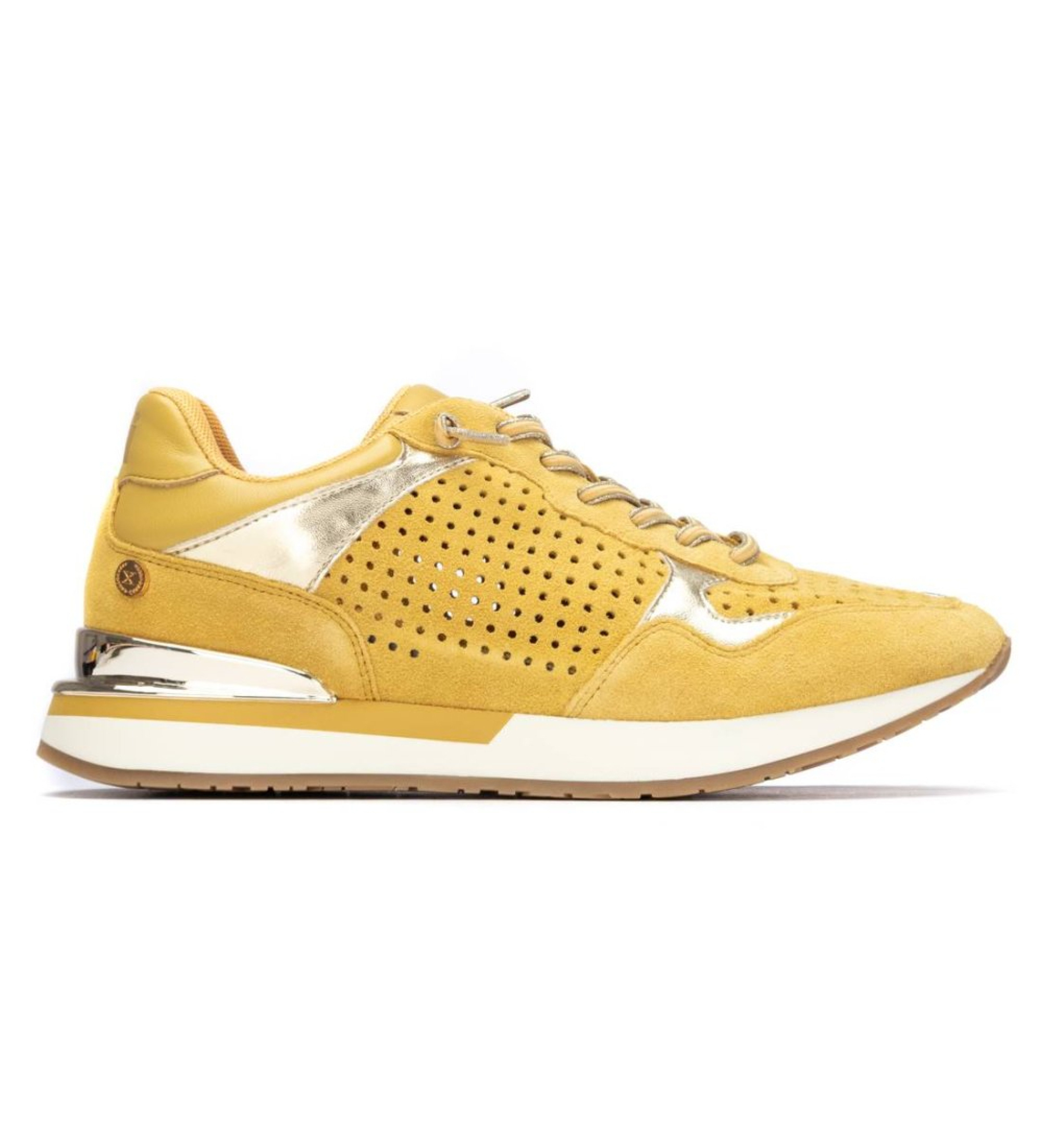 Xti für Damen. 14519806-AMARILLO Turnschuhe 145198 gelb (41), Wohnung, Schnürsenkel, Lässig
