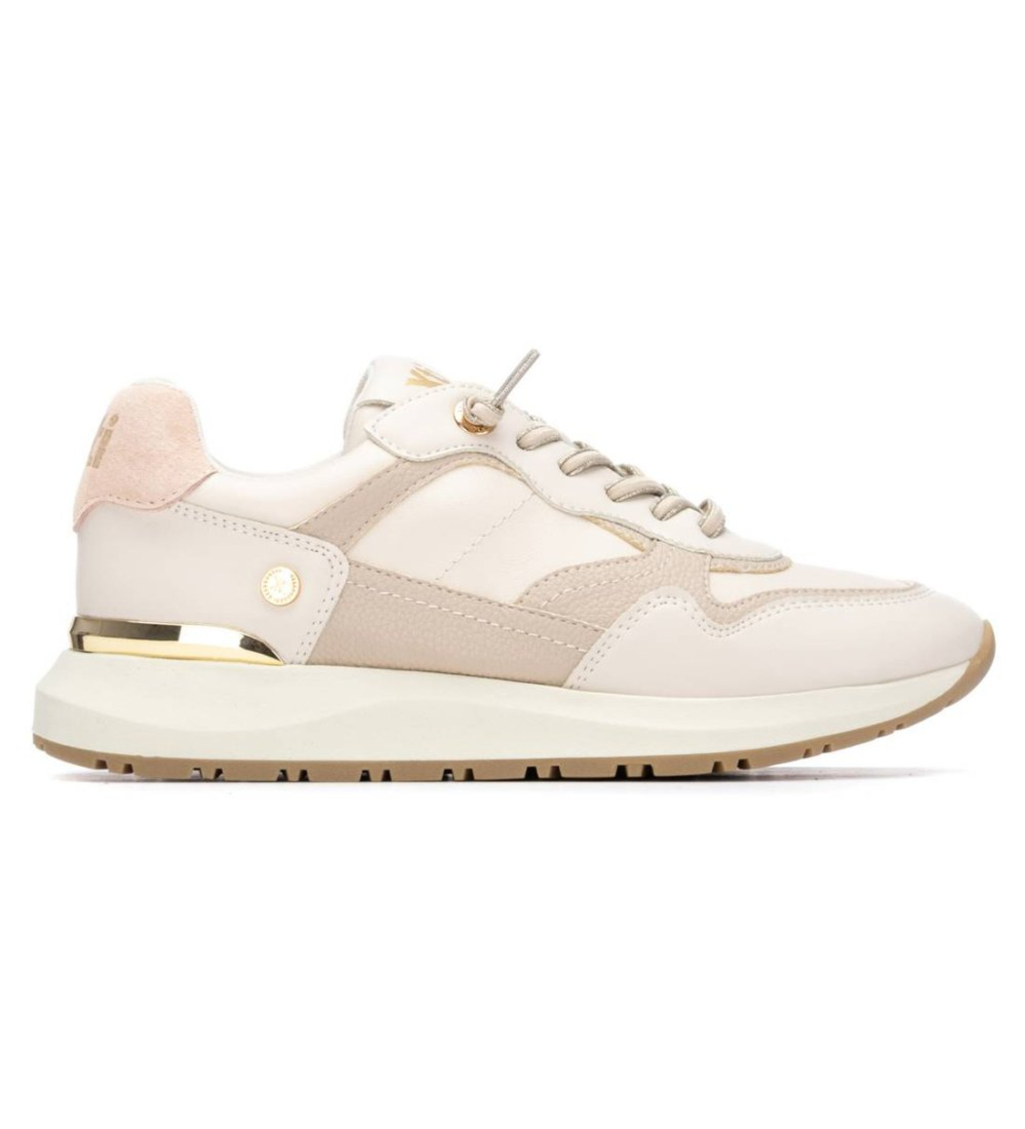 Xti für Damen. 14520101-HIELO Turnschuhe 145201 beige (36), Stoff, Wohnung, Schnürsenkel, Lässig