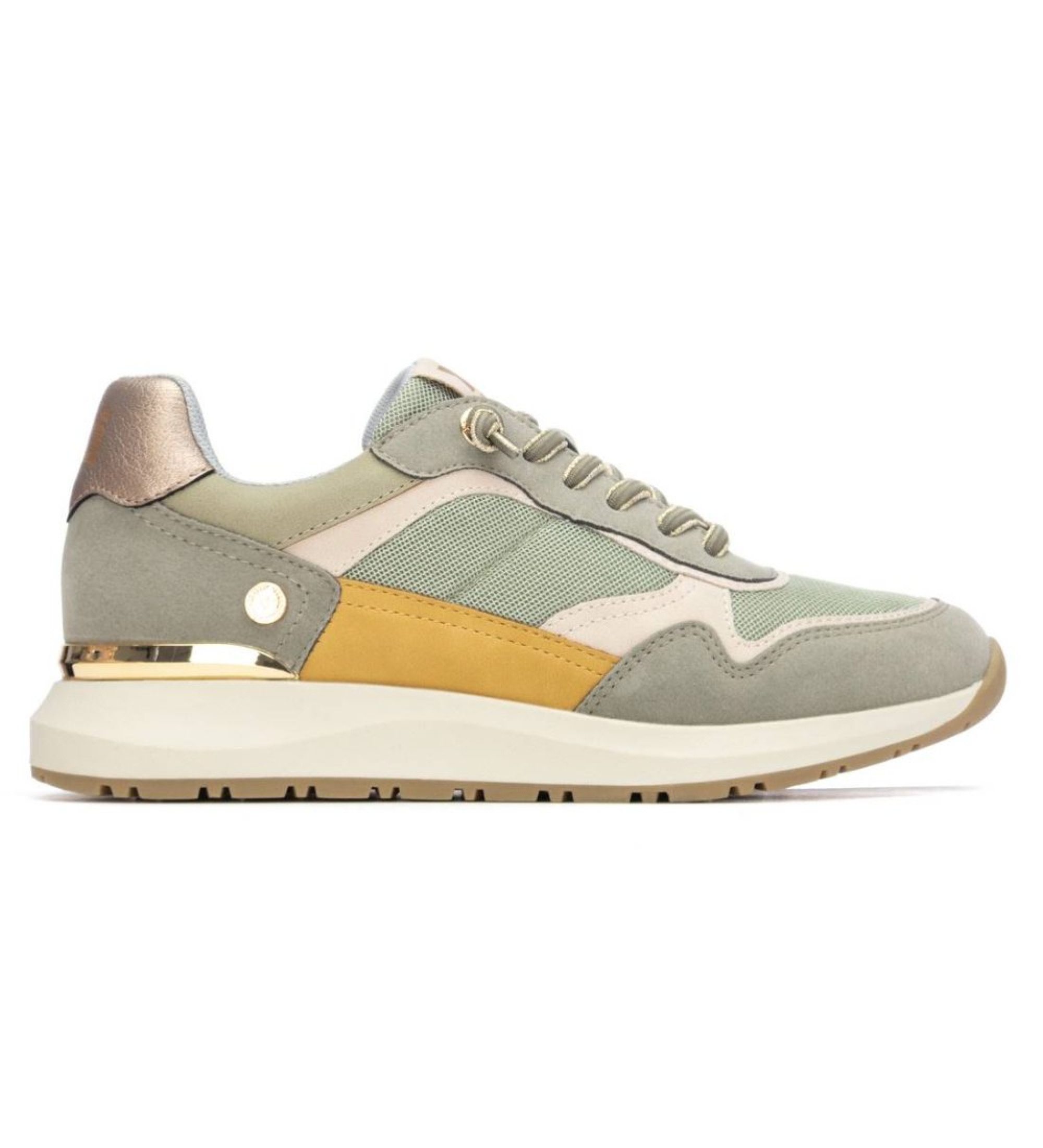 Xti für Damen. 14520202-KAKI Turnschuhe 145202 grün (38), Wohnung, Schnürsenkel, Lässig