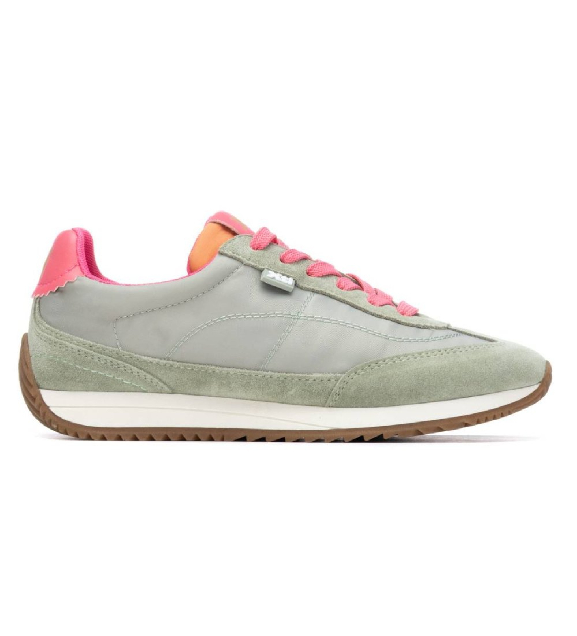 Xti für Damen. 14520902-KAKI Turnschuhe 145209 grün (37), Stoff, Wohnung, Schnürsenkel, Lässig