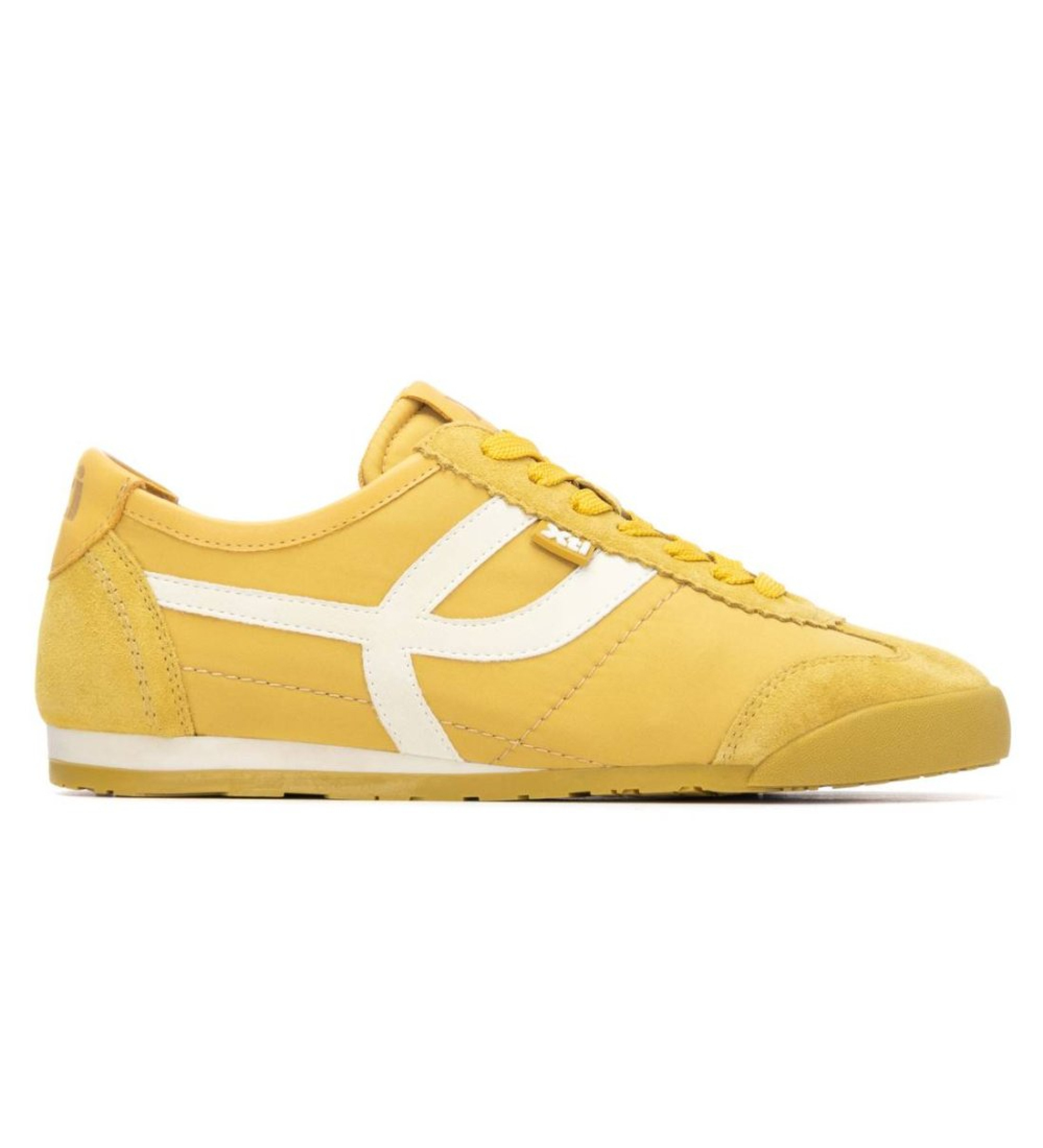 Xti für Damen. 14521809-AMARILLO Turnschuhe 145218 gelb (41), Stoff, Wohnung, Schnürsenkel, Lässig