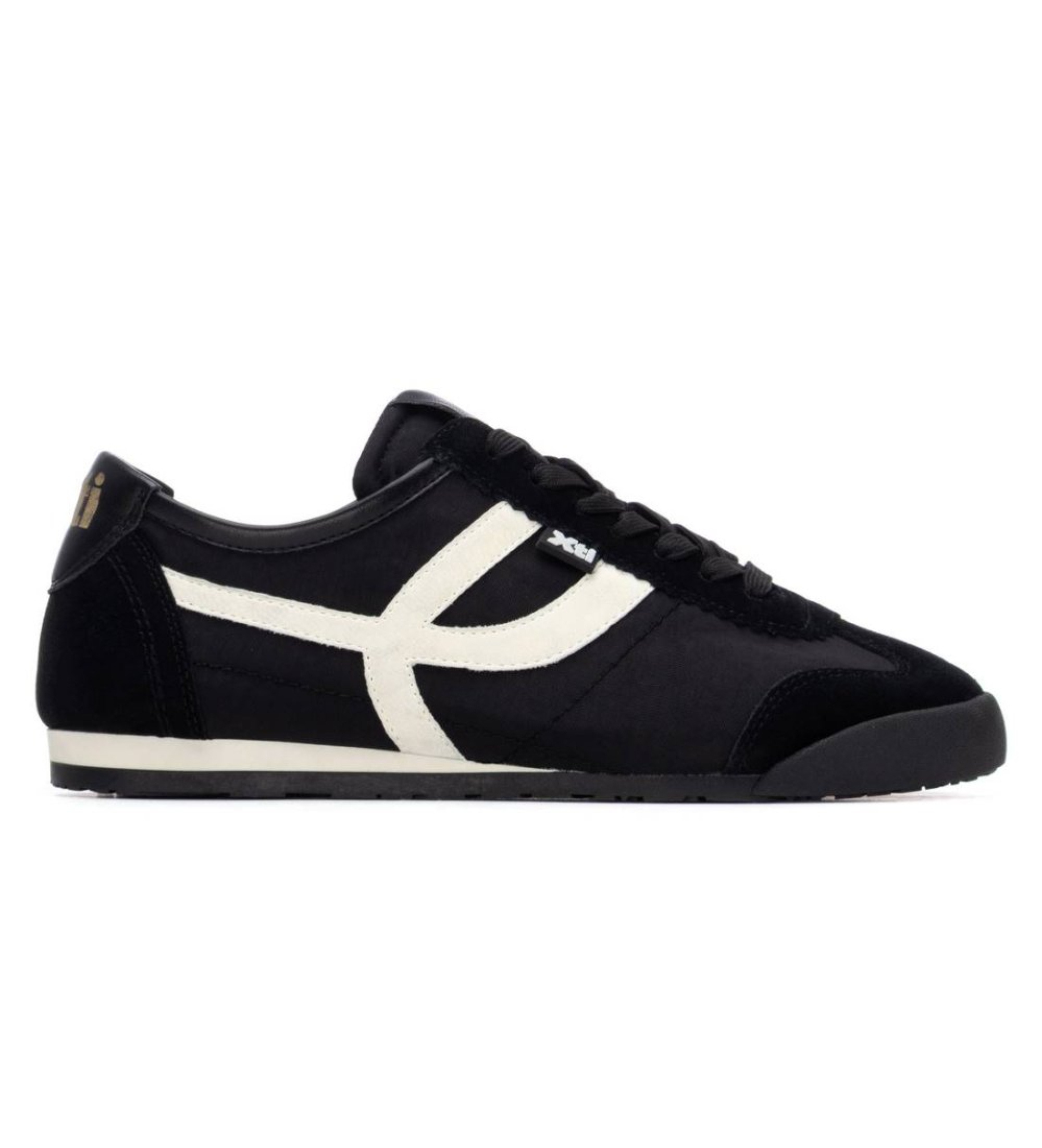 Xti für Damen. 14521810-NEGRO Turnschuhe 145218 schwarz (37), Stoff, Wohnung, Schnürsenkel, Lässig