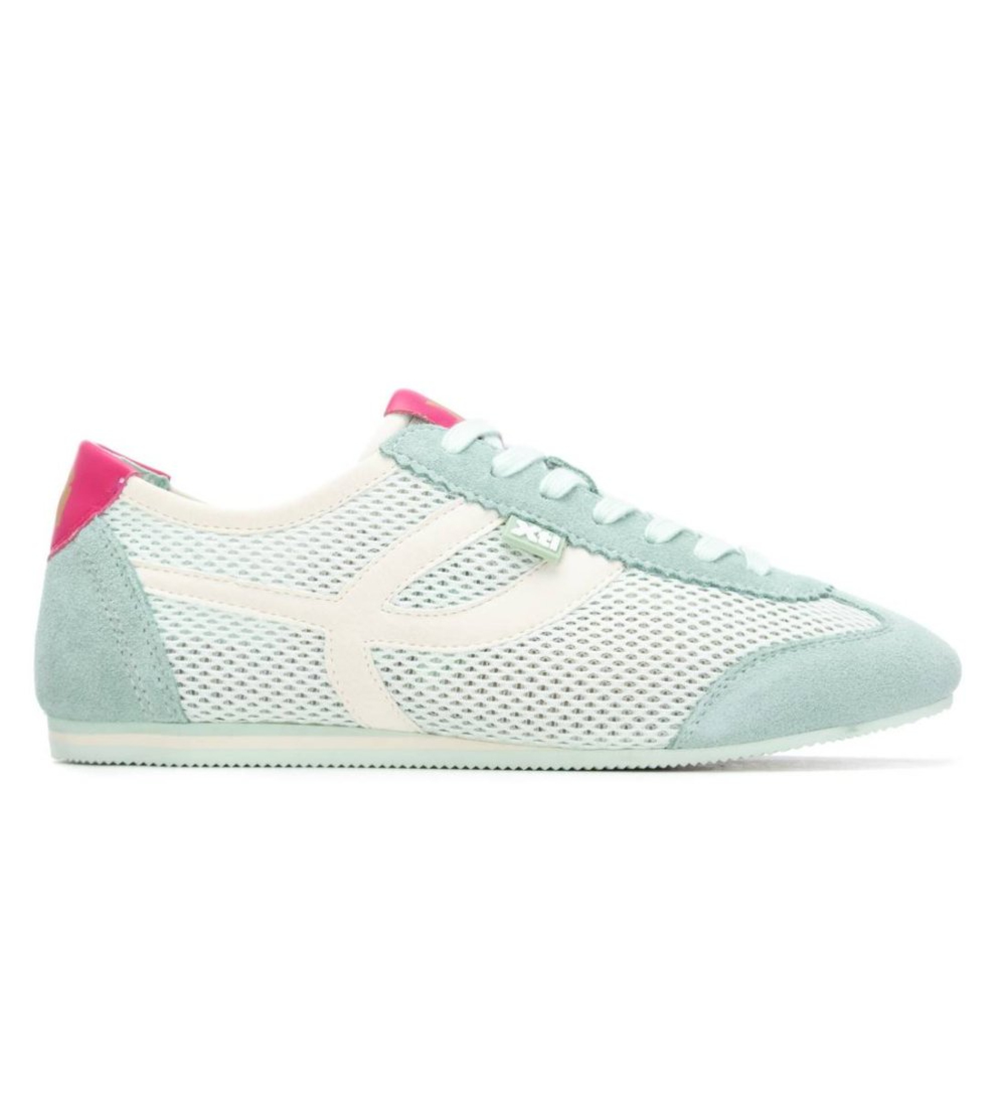 Xti für Damen. 14522902-AQUA Turnschuhe 145229 grün (36), Stoff, Wohnung, Schnürsenkel, Lässig