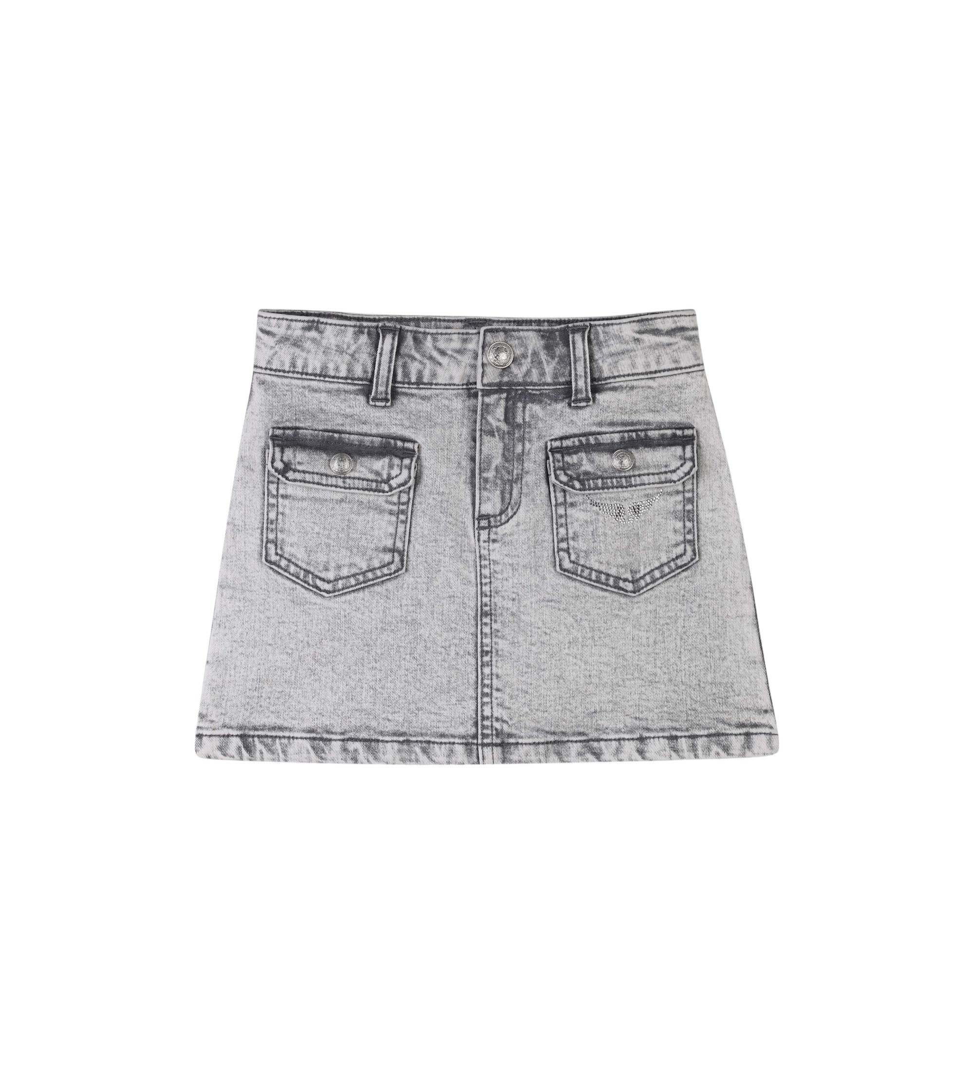 Zadig & Voltaire für Mädchen. X60333 Grauer Denim-Rock (16Y= 176cm), Lässig, Baumwolle, Kinderbekleidung