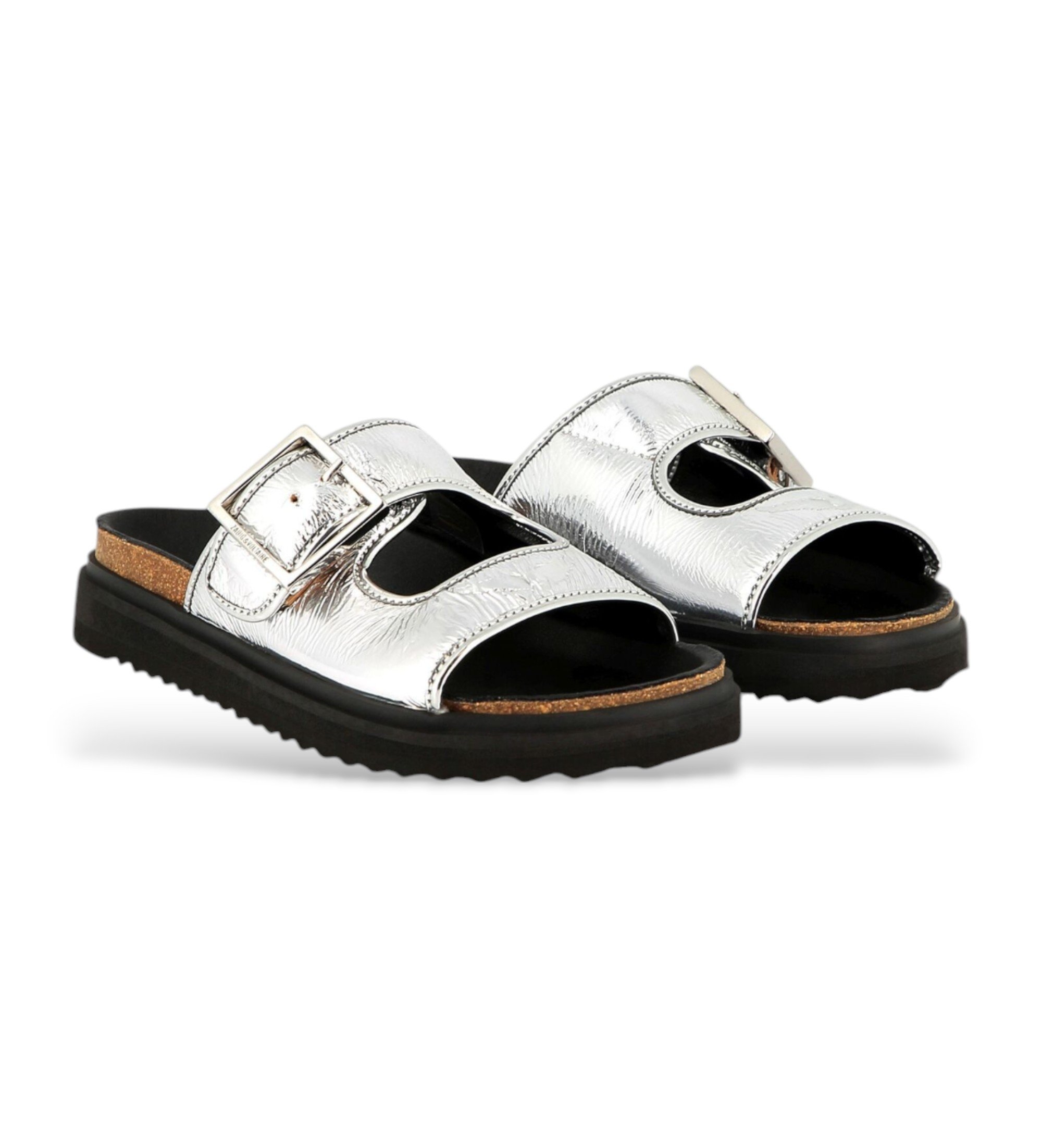 Zadig & Voltaire für Mädchen. X60281 Silberne Ledersandalen mit Riemen (35), Wohnung, Keine, Lässig, Kinderbekleidung