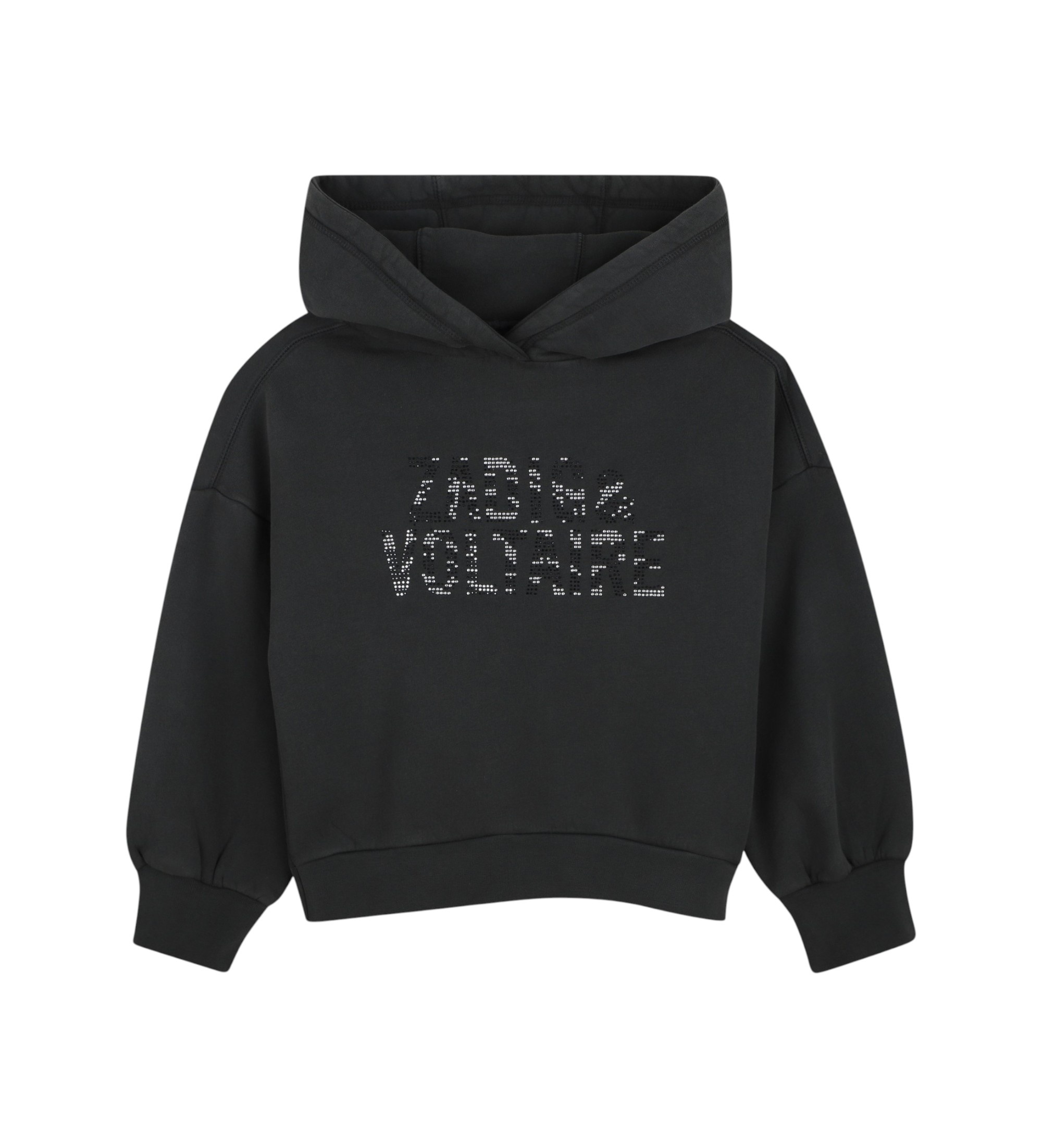 Zadig & Voltairevoor meisjes. X60801 Hoodie zwart (14Y= 156cm), Casual, Lange mouwen, Biologisch katoen, kinderkleding