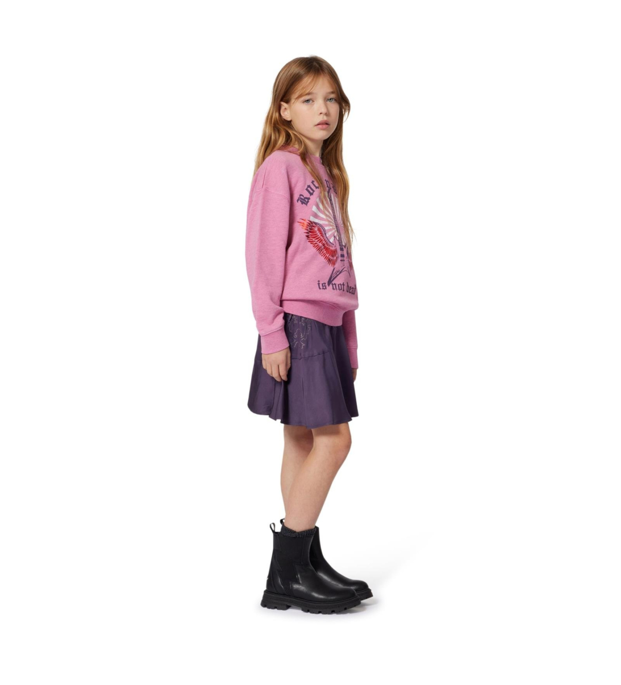 Zadig & Voltaire für Mädchen. X60433 Pink Rock Sweatshirt (12Y= 150cm), Lässig, Rosa, Baumwolle, Kinderbekleidung
