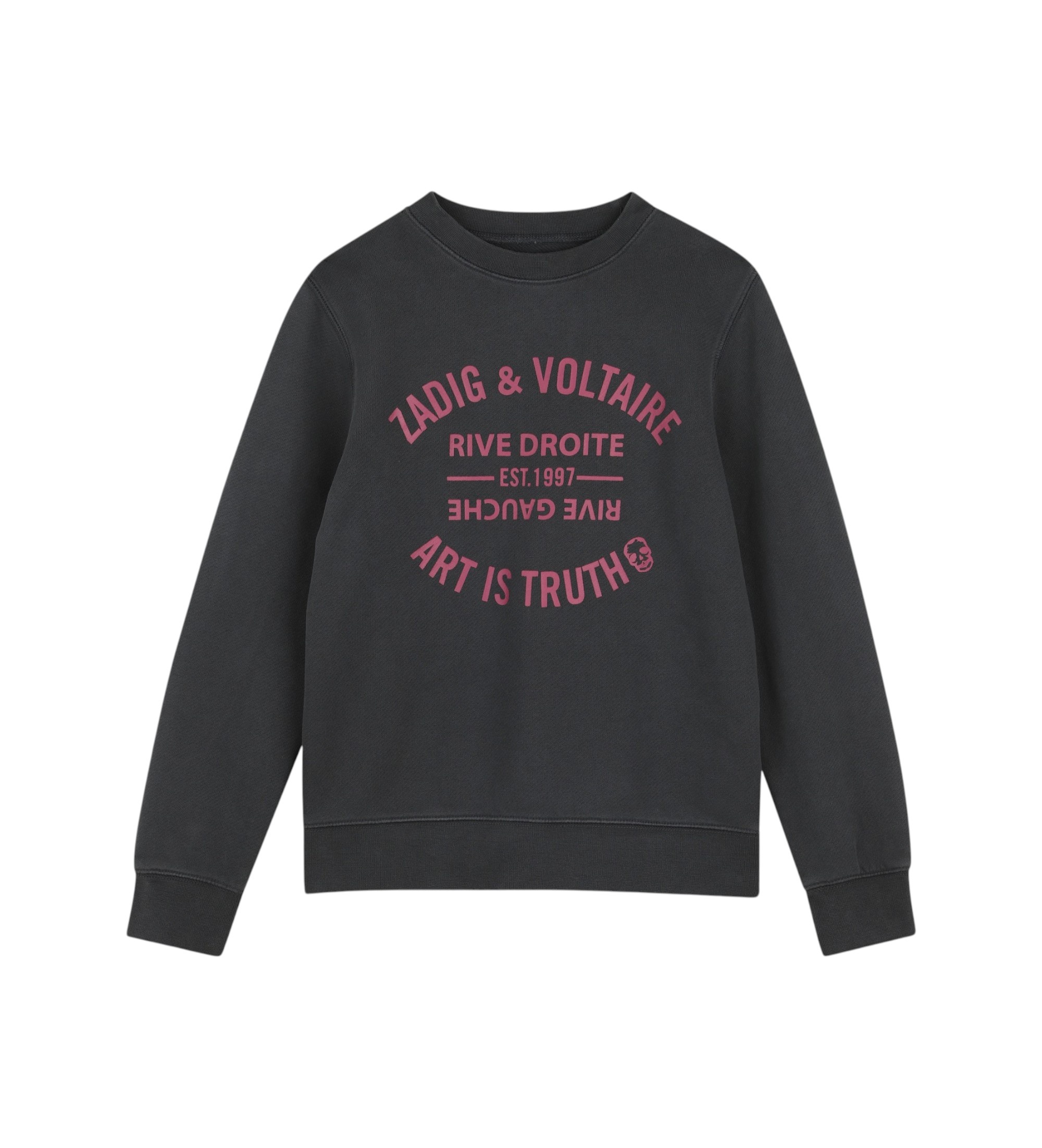Zadig & Voltaireunisex voor kinderen. X60867 Sweater Rive Droite zwart (14Y= 162cm), Casual, Lange mouwen, Biologisch katoen, kinderkleding