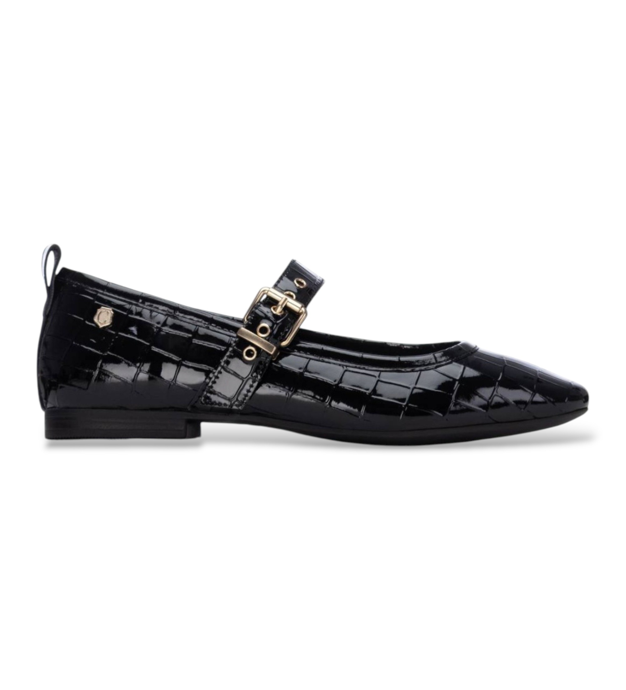 Carmela für Damen. 16256201-NEGRO Ballerinas aus Leder 162562 schwarz (36), 1 bis 3 cm, Schnalle, Lässig, Klassisch, Lackleder