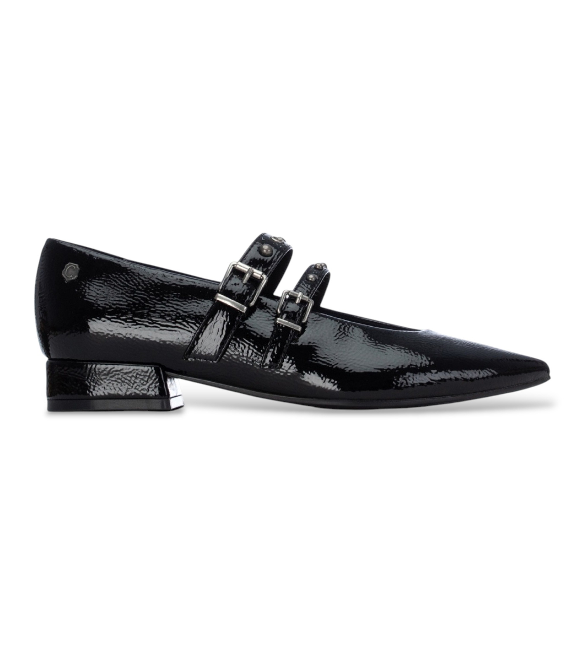 Carmela für Damen. 16429801-NEGRO Schuhe aus Leder 164298 schwarz (37), 1 bis 3 cm, Schnalle, Lässig, Klassisch, Lackleder