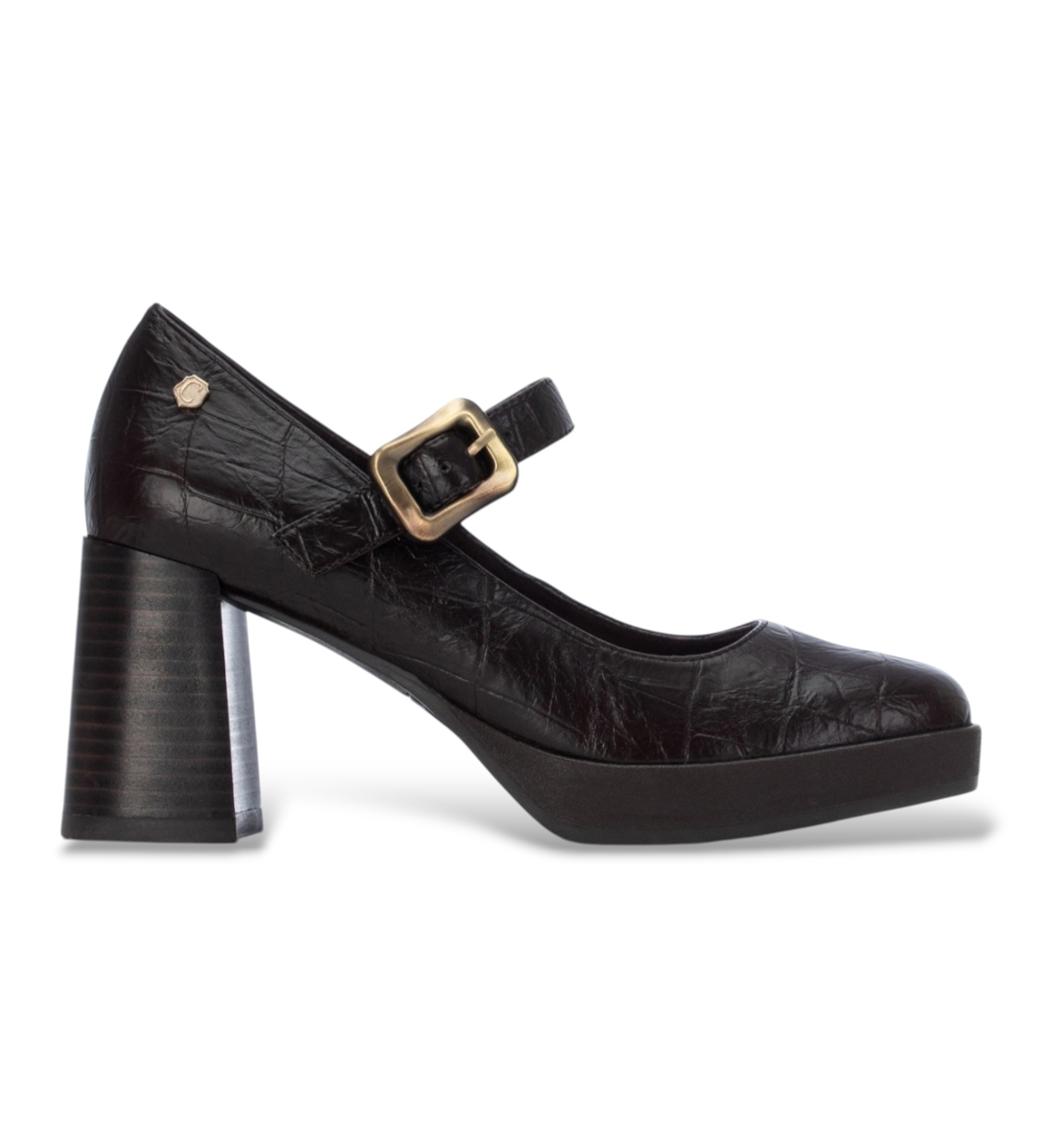 Carmela für Damen. 16430402-MARRON Schuhe 164304 braun (39), 5 bis 8 cm, Schnalle, Lässig, Klassisch
