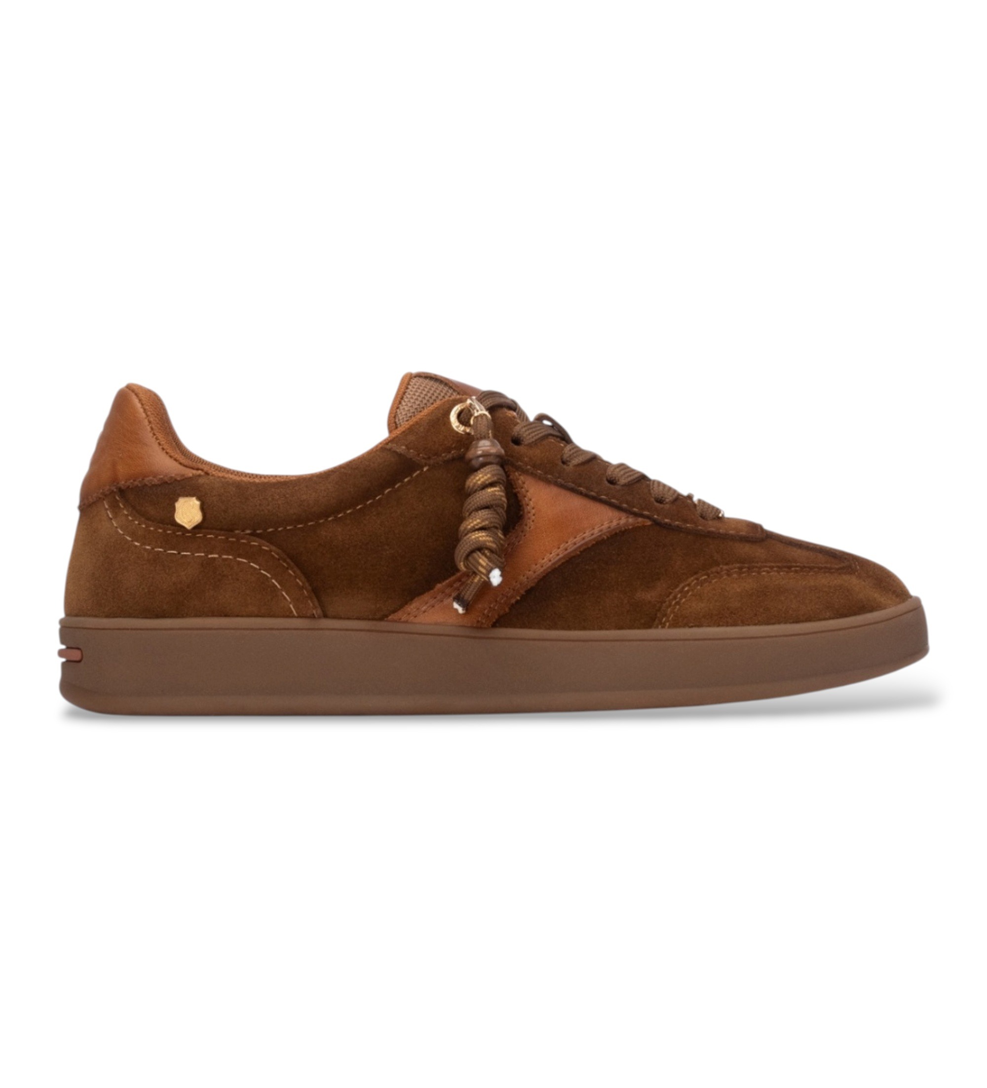 Carmela für Damen. 16437201-CAMEL Sneaker aus Leder 164372 hellbraun (36), Wohnung, Wildleder, Schnürsenkel, Lässig