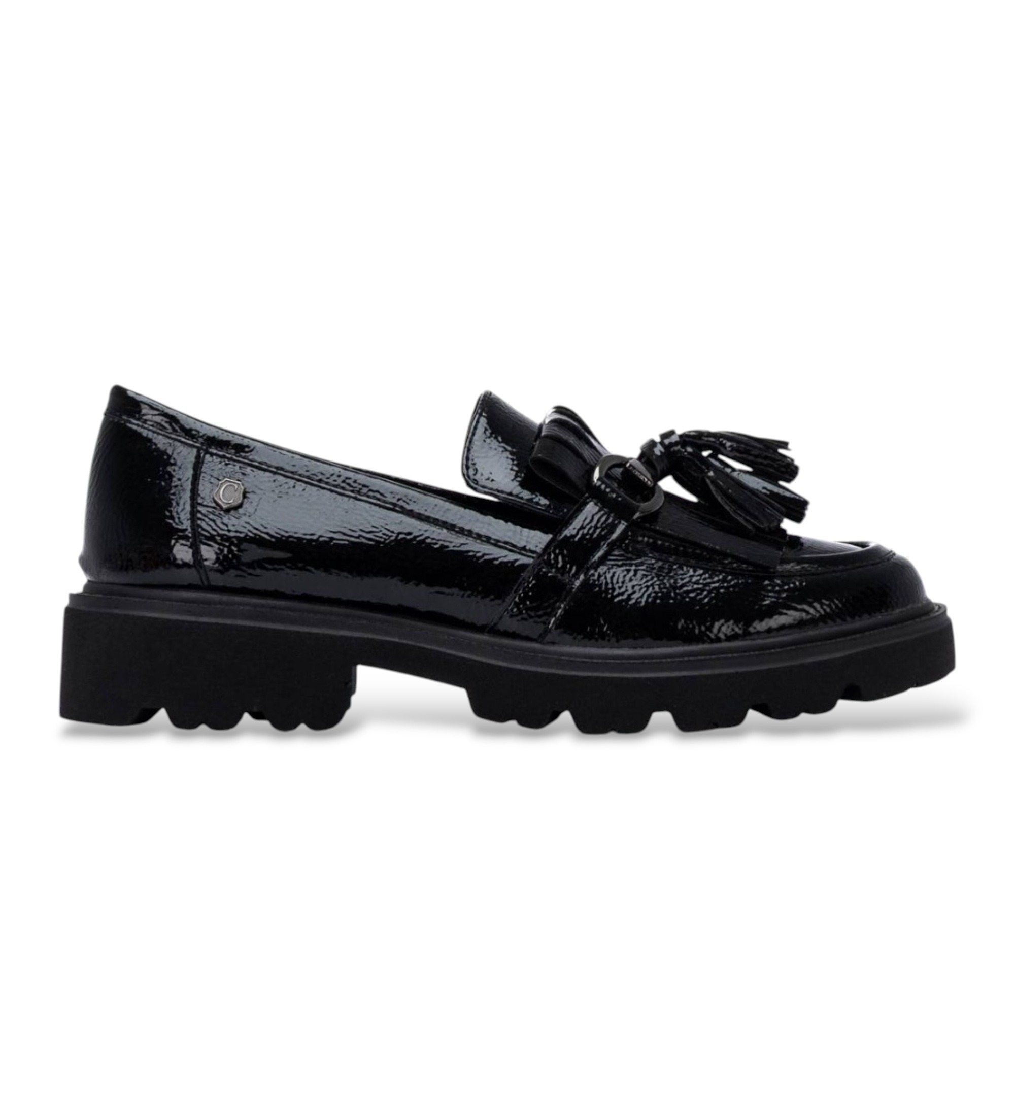 Carmela für Damen. 16437901-NEGRO Mokassins aus Leder 164379 schwarz (40), 3 bis 5 cm, Keine, Lässig, Klassisch, Lackleder