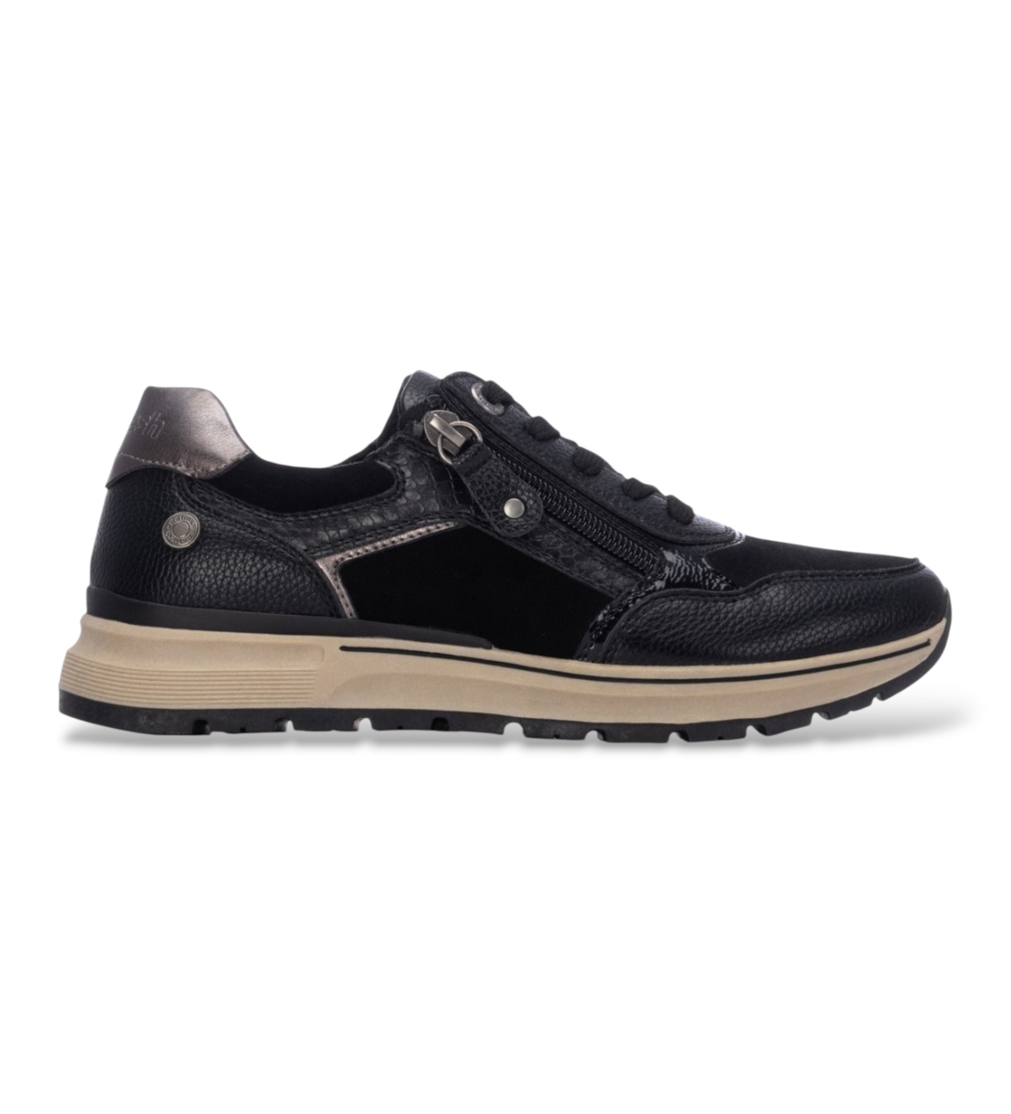 Refresh für Damen. 17608803-NEGRO Sneaker 176088 schwarz (39), Wohnung, Schnürsenkel, Reißverschluss, Lässig