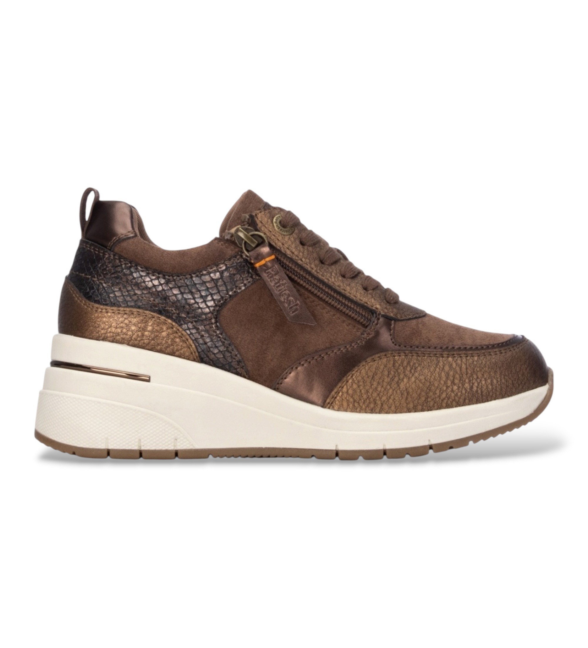 Refresh für Damen. 17617702-CAMEL Sneaker 176177 braun (41), 5 bis 8 cm, Reißverschluss, Lässig