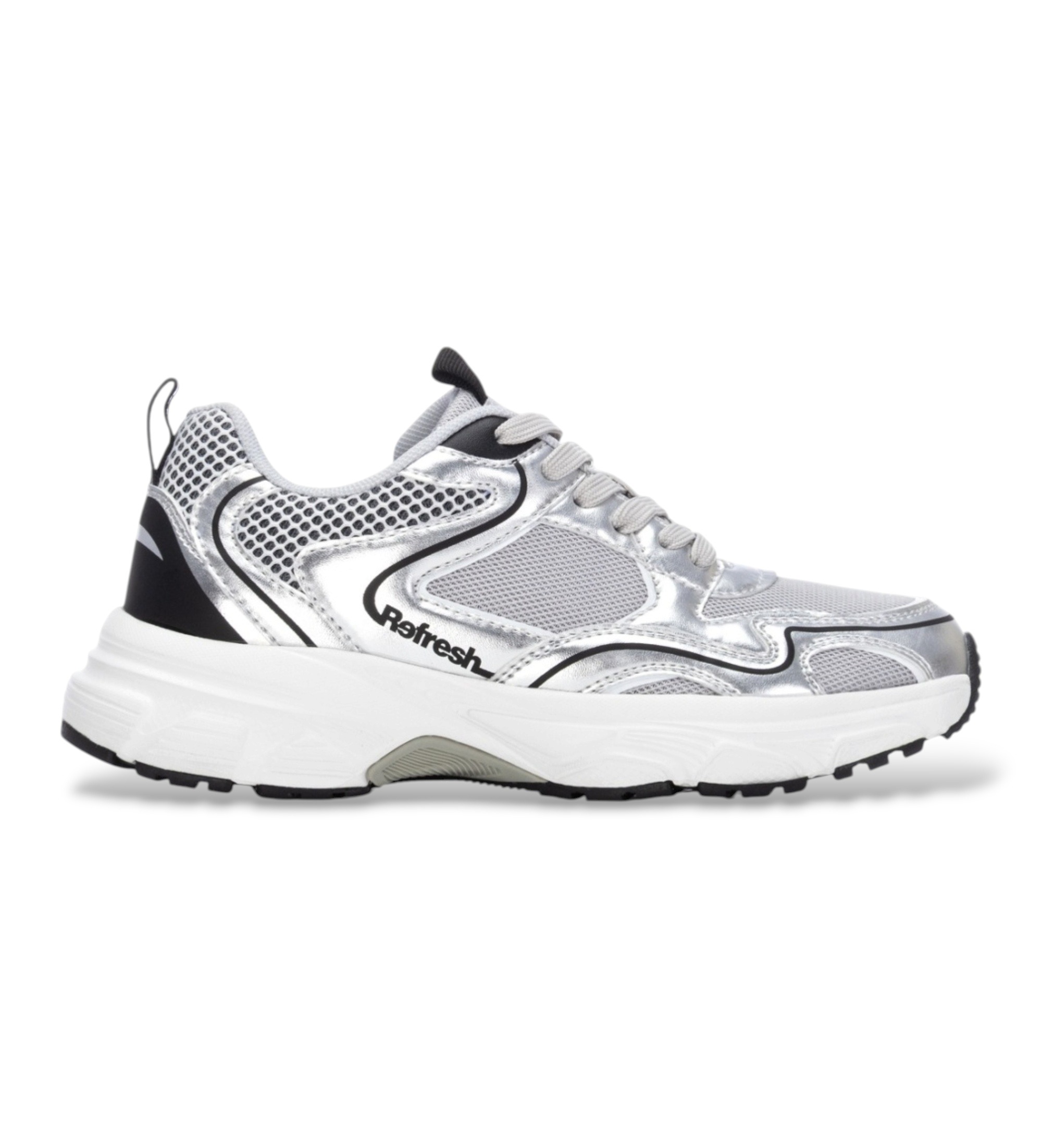 Refresh für Damen. 17621302-PLATA Sneaker 176213 Silber (41), 5 bis 8 cm, Schnürsenkel, Lässig